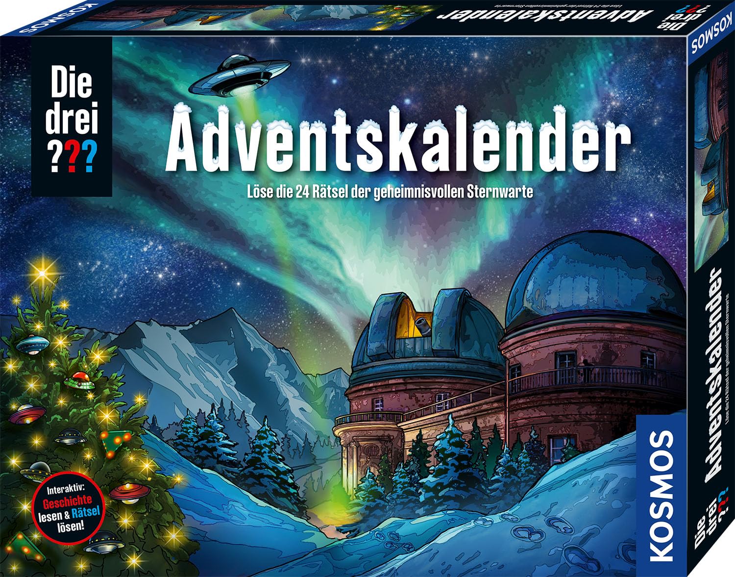 Die DREI ??? Adventskalender 2025 von Kosmos 632656, Löse die 24 Rätsel der geheimnisvollen Sternwarte, Spielzeug- und Rätsel-Adventskalender für Kinder, Fragezeichen Angebot bei HelloDeals