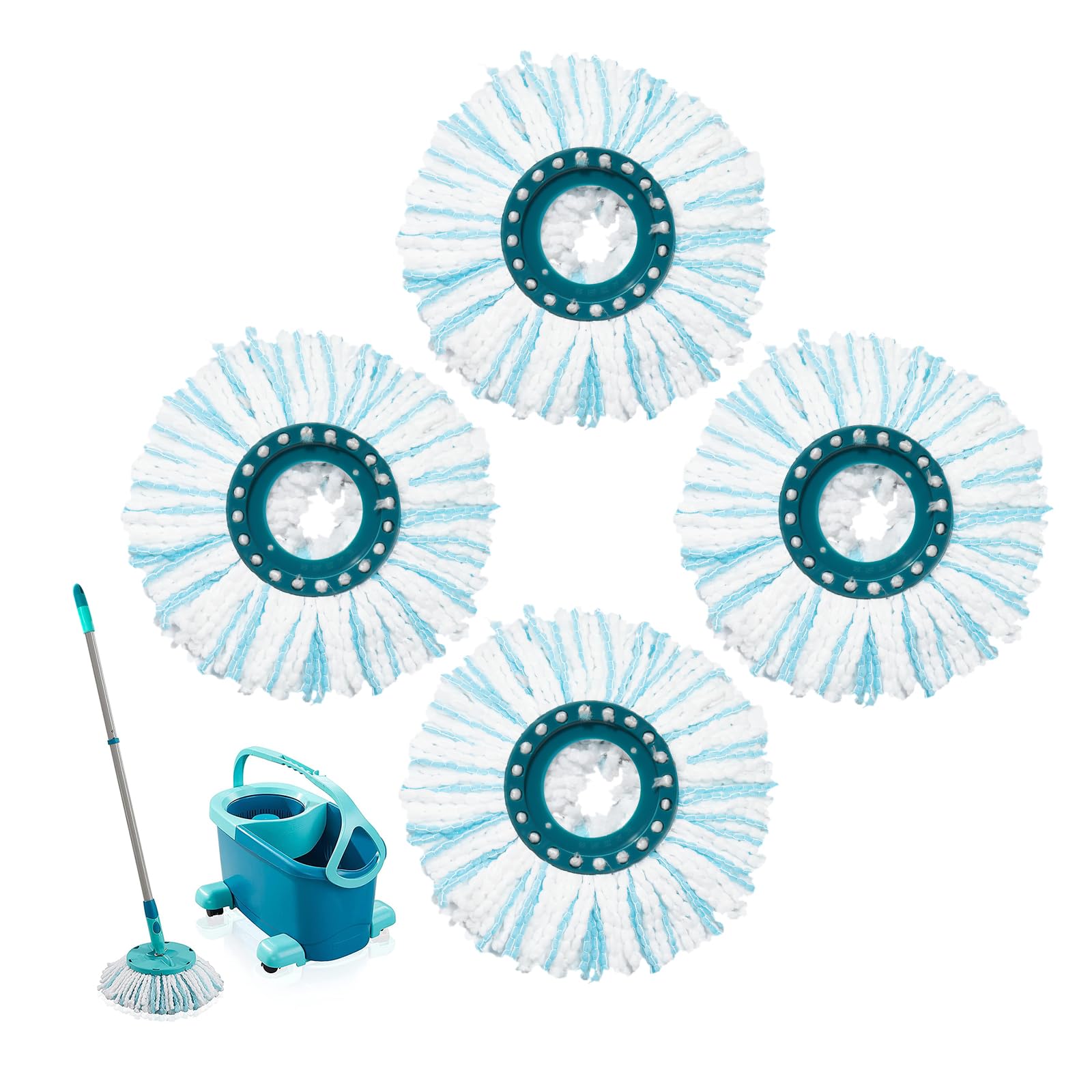 4 Stück Bodenwischer für Leifheit Clean Twist Disc Mop Ergo/Clean Twist Disc Mop, Wischmop Ersatzbezug mit 2-Faser-System für alle Bodenarten Angebot bei HelloDeals
