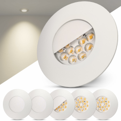 Scandinavian home 6er Set LED Einbaustrahler 230V - Dimmbare LED Spots 230V Warmweiß 3000K, 3,4W 470lm, CRI 90+, 68mm Lochmaß - IP44 Badezimmer Geeignet - Deckenspots Weiß-Matt, Deckenleuchte Spot Da-serie [Dimmbar] Weiß-matt 6er Set Angebot bei HelloDeals