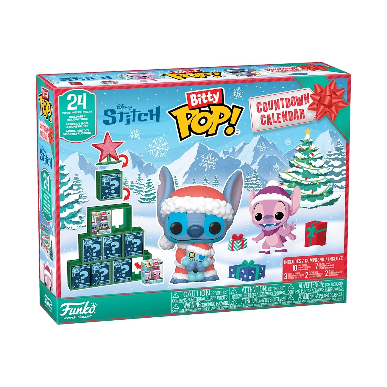 Funko Bitty Pop! Countdown Calendar: Stitch Holiday - Lilo and Stitch- Adventskalender - 24 Tage der Überraschung - Vinyl-Minifigur Zum Sammelns - Mystery Box - Geschenkidee Angebot bei HelloDeals