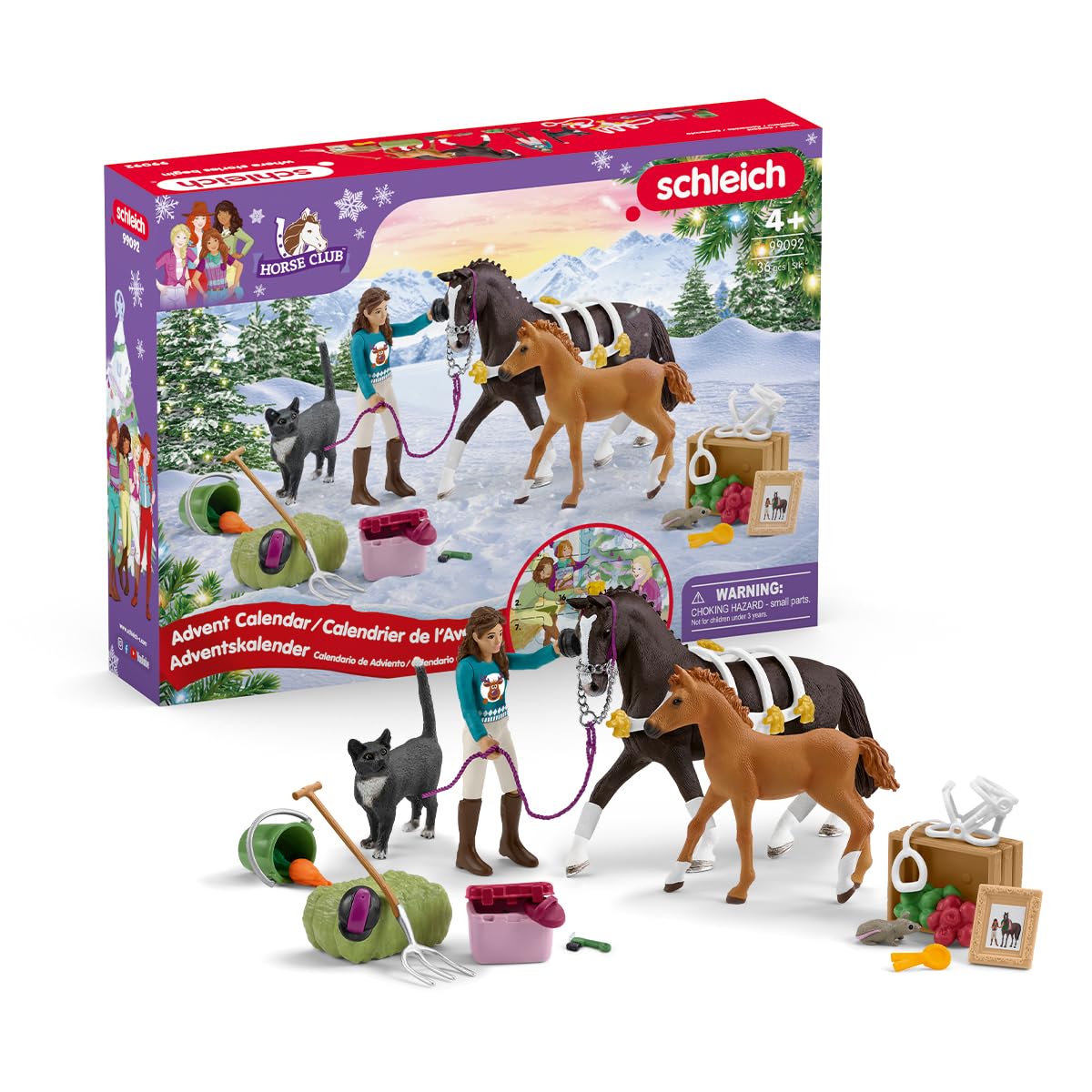 schleich Horse Club | Adventskalender Horse Club 2025 – 99092 | mit beweglicher Figur Lisa, 2 Pferdefiguren, Katze, Zaumzeug & vielem Zubehör | Geschenkidee für Kinder ab 5 Jahren | 36 Teile Angebot bei HelloDeals
