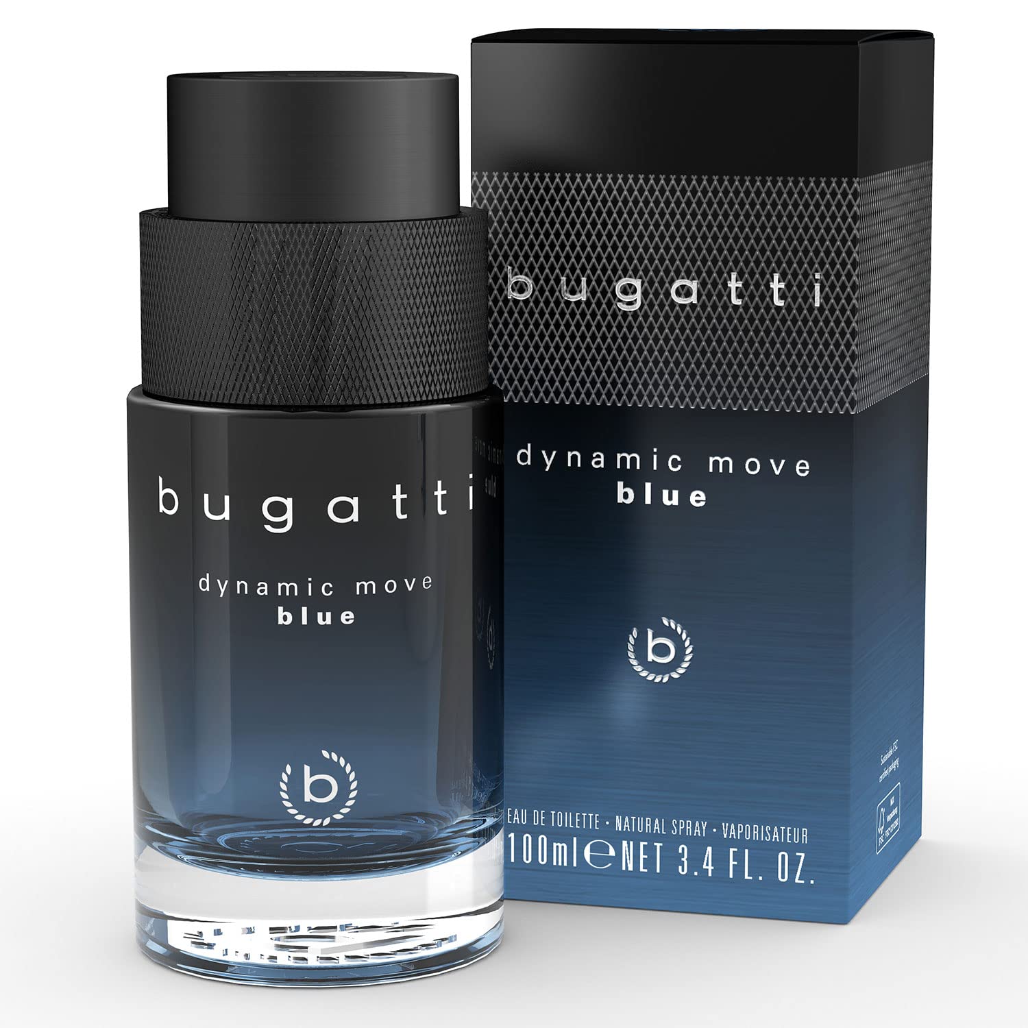 Bugatti Parfüm 100ml I Zitrisch-aromatisches Eau de Toilette I Herren-Duft mit belebender Kombination aus Lavendel, Zitrone & Moschus I Dynamic I Move I Blue I maritim, frisch & sinnlich-warm Angebot bei HelloDeals