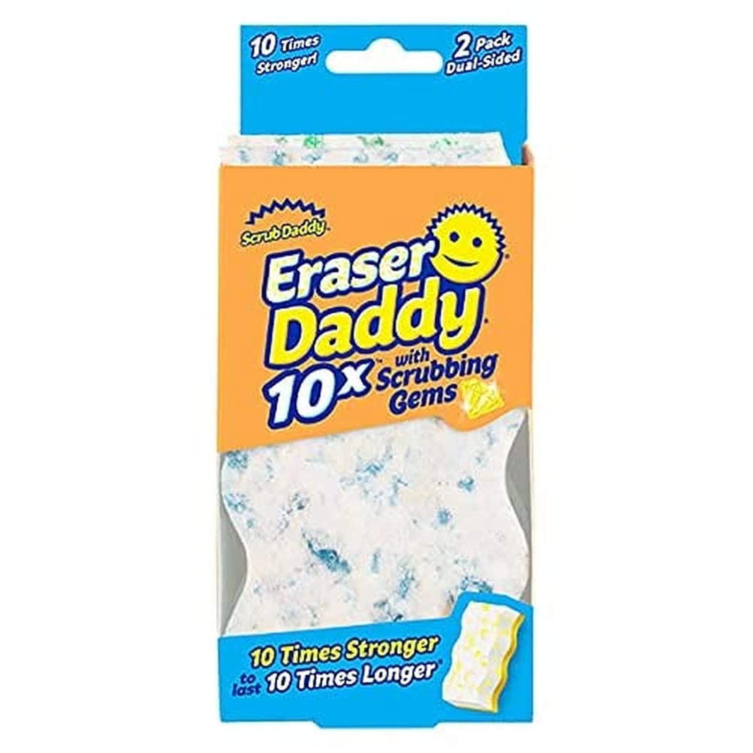 Scrub Daddy Eraser Daddy 10x, Schmutzradierer, Starker & Haltbarer Melamin Schwamm, Doppelseitige Zauberschwamm Schmutzradierer, Allzweckreinigungsschwämme für gestrichene Wände, Blau Doppelpackung Einzeln Angebot bei HelloDeals