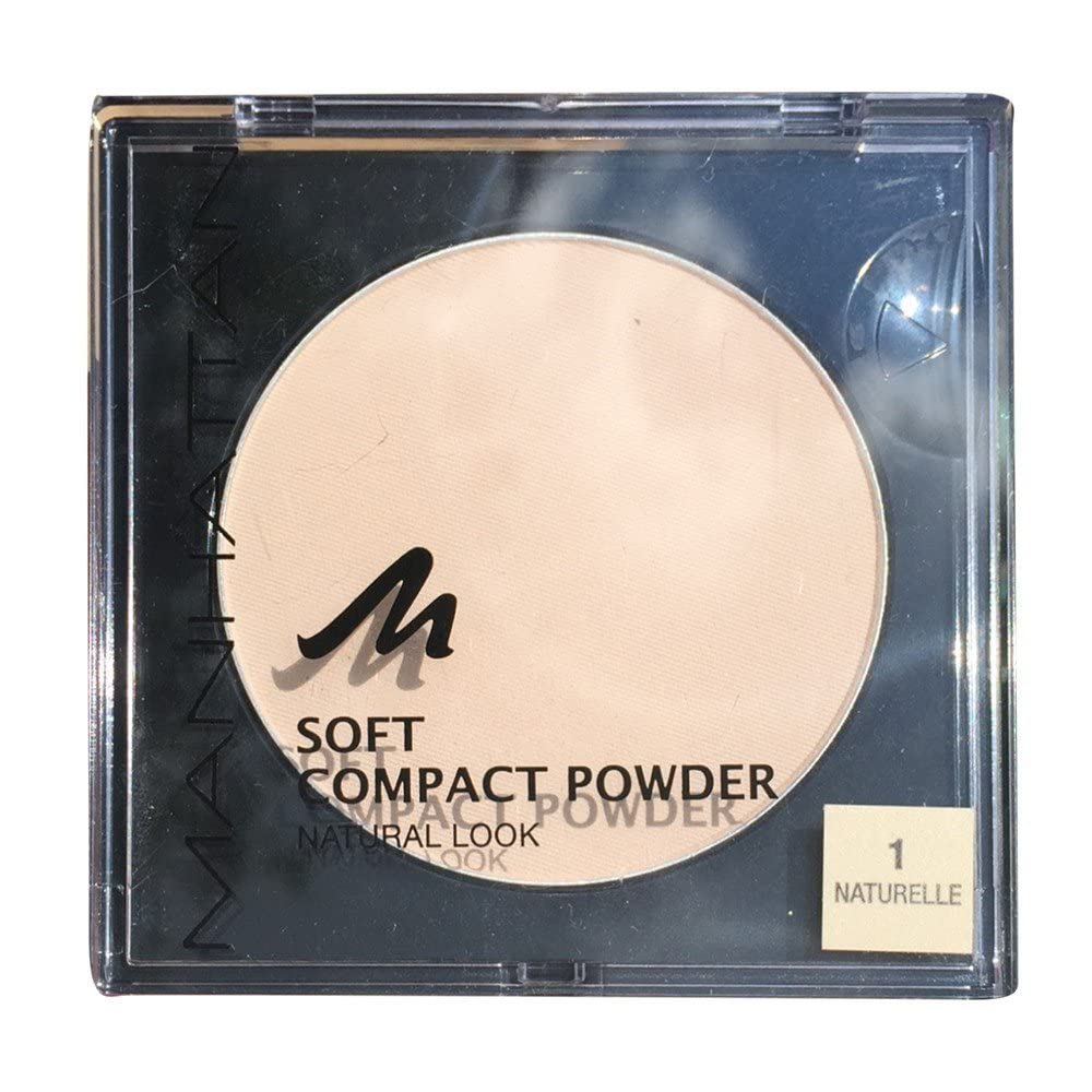 Manhattan Soft Compact Powder, Helles Kompakt Puder mit Puderquaste für einen matten, ebenmäßigen Teint, Farbe Naturelle 1, 1 x 9g 1 Naturelle 9 g (1er Pack) Angebot bei HelloDeals