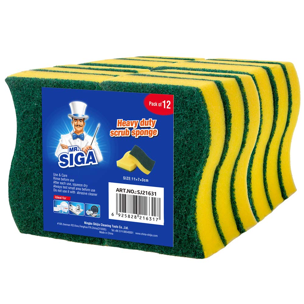 MR.SIGA Putzschwamm Spülschwamm Küchenschwamm Zweiseitig Reinigungsschwamm Fleckenentferner Pad, 12 Stück, Größe: 11 x 7 x 3cm pkg of 12 Angebot bei HelloDeals