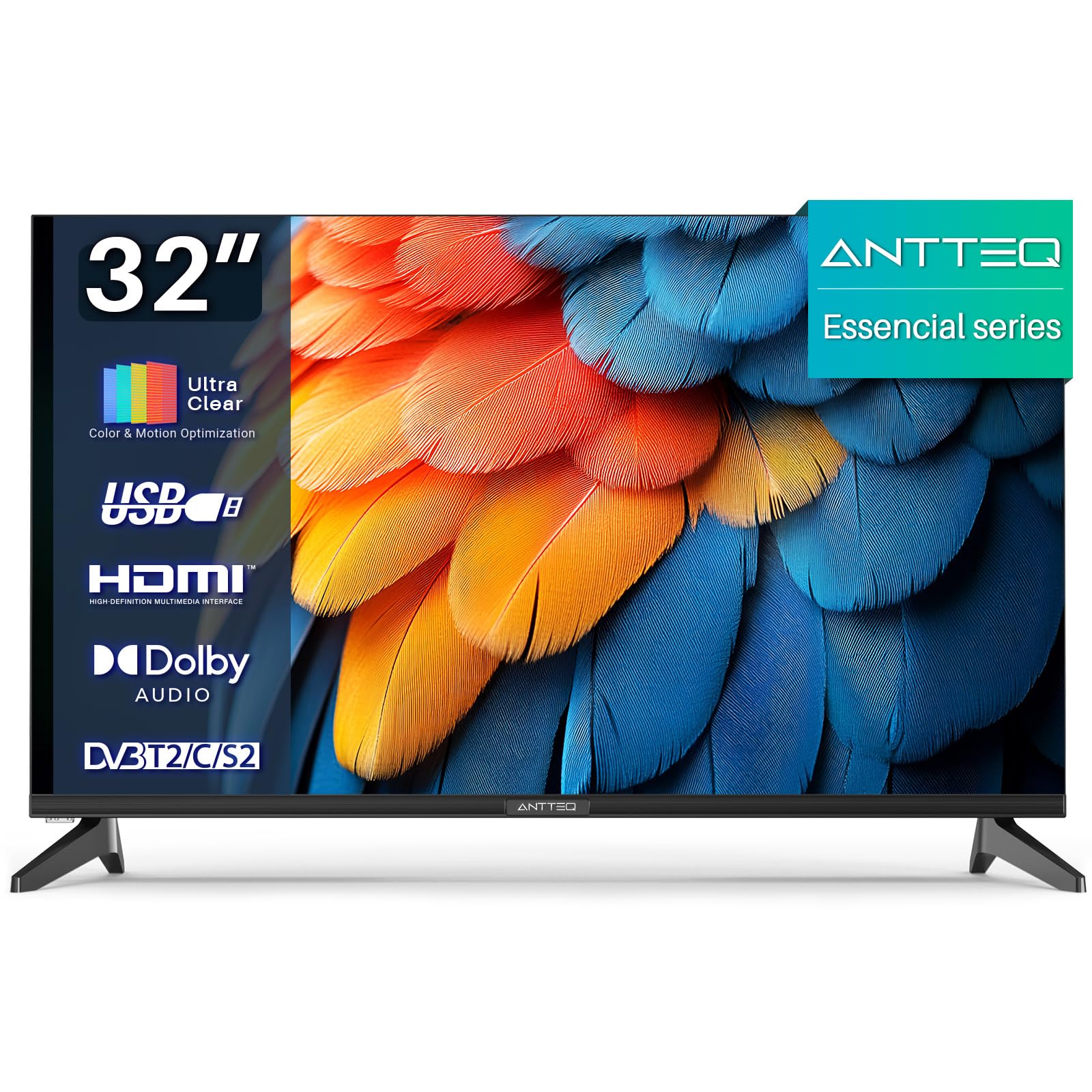 Antteq Essencial Series Fernseher 32 Zoll (81 cm) LED TV,HD,Triple Tuner(DVB-T/T2/C), CI,Hotelmodus,E32-AH1Q1L,2024 32 Zoll-Q1L Standard TV Angebot bei HelloDeals