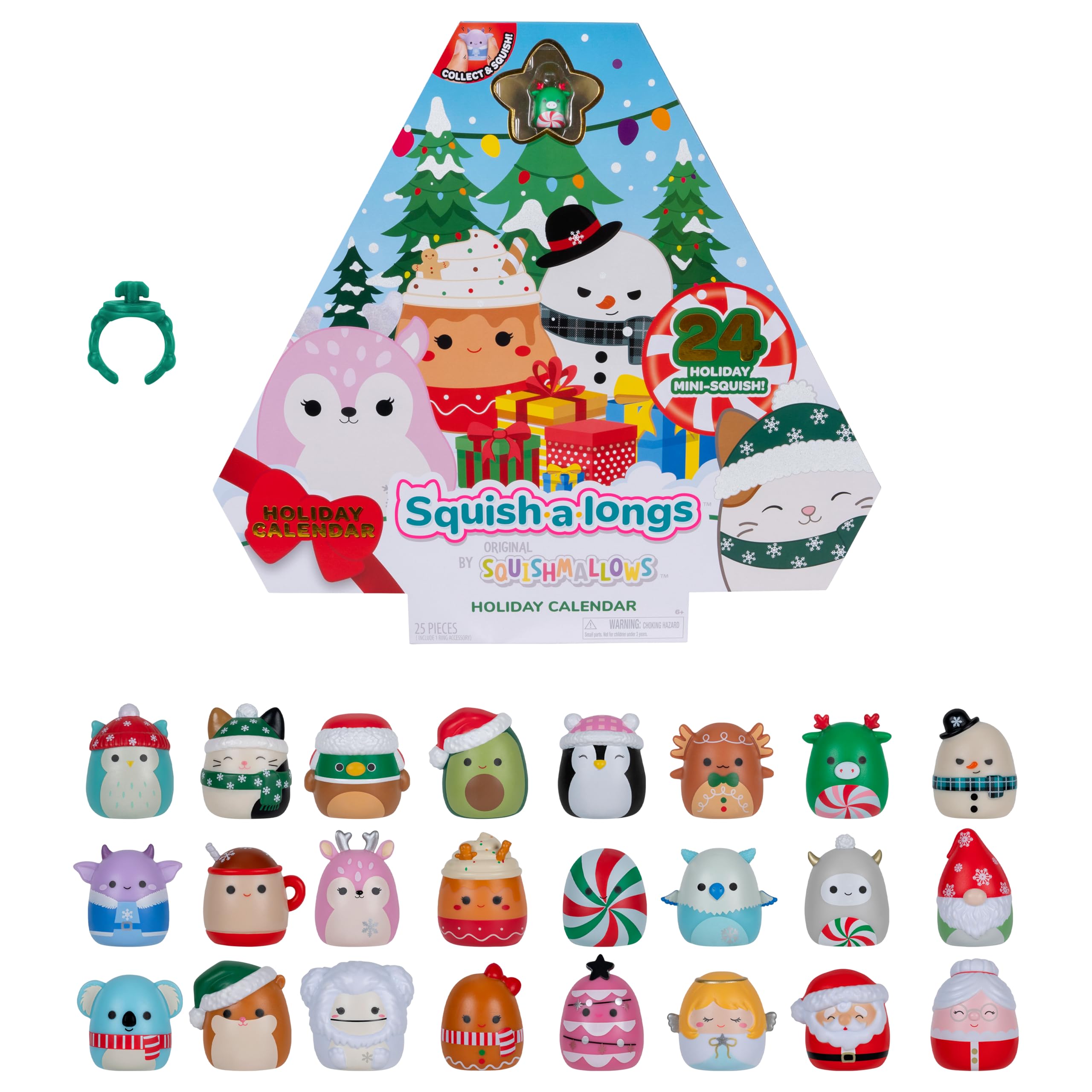 Squish-a-longs SQAL0162 - Adventskalender, enthält 24x 2,5 cm Mini-Squish, 1x Ring und 1x Collectors Guide - Sammeln, Tauschen und Spielen Angebot bei HelloDeals