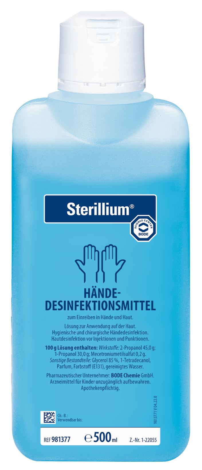 Sterillium: alkoholisches Hände-Desinfektionsmittel mit sehr guter Hautverträglichkeit, 500ml 1 Stück Angebot bei HelloDeals