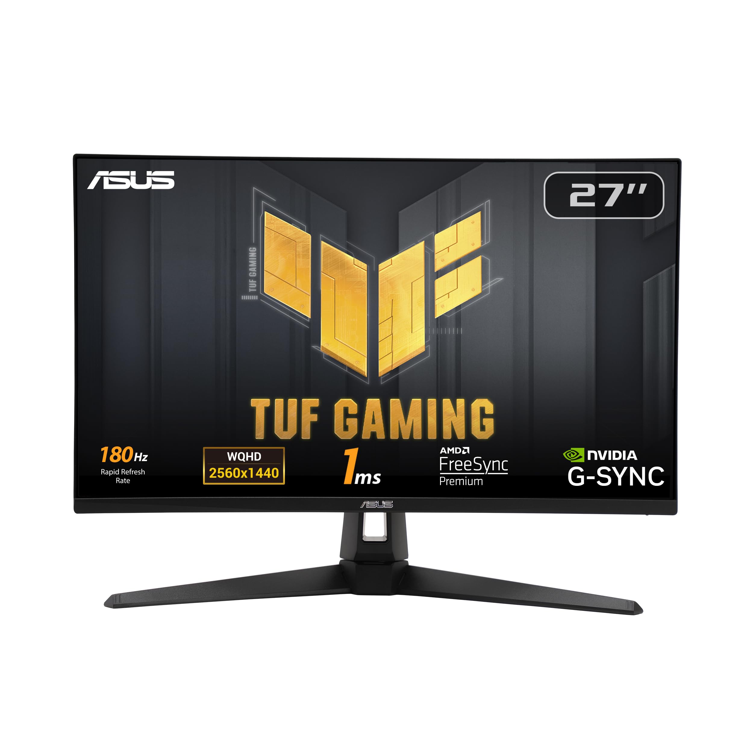 ASUS TUF Gaming VG27AQ3A - 27 Zoll WQHD Monitor - 180 Hz, 1ms GtG, G-Sync, FreeSync, , ELMB, GameFast Input , HDR10 - Fast-IPS Panel, 16:9, 2560x1440, DisplayPort, HDMI, Speaker, Schwarz,27" WQHD 27" WQHD nicht höhenverstellbar 180Hz Fast-IPS HDR Angebot bei HelloDeals
