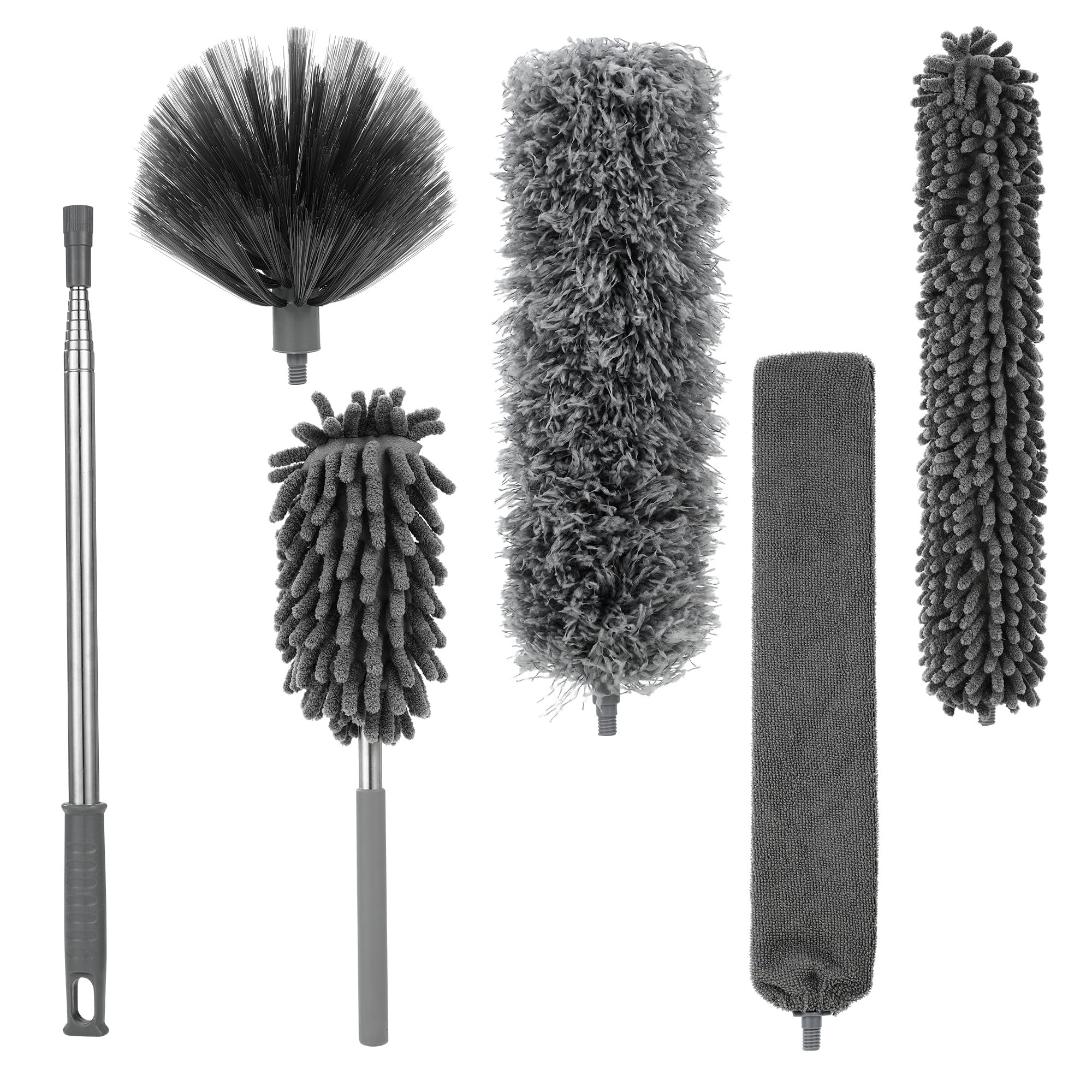 6 Stücke Staubwedel Teleskop, Staubwedel Lang Ausziehbar, Teleskoplänge bis 245 cm,Spinnenwebenentferner, Staubwedels Waschbar, Staubwischer geeignet zum Reinigen von Decken,Deckenventilatoren,Lücken Angebot bei HelloDeals