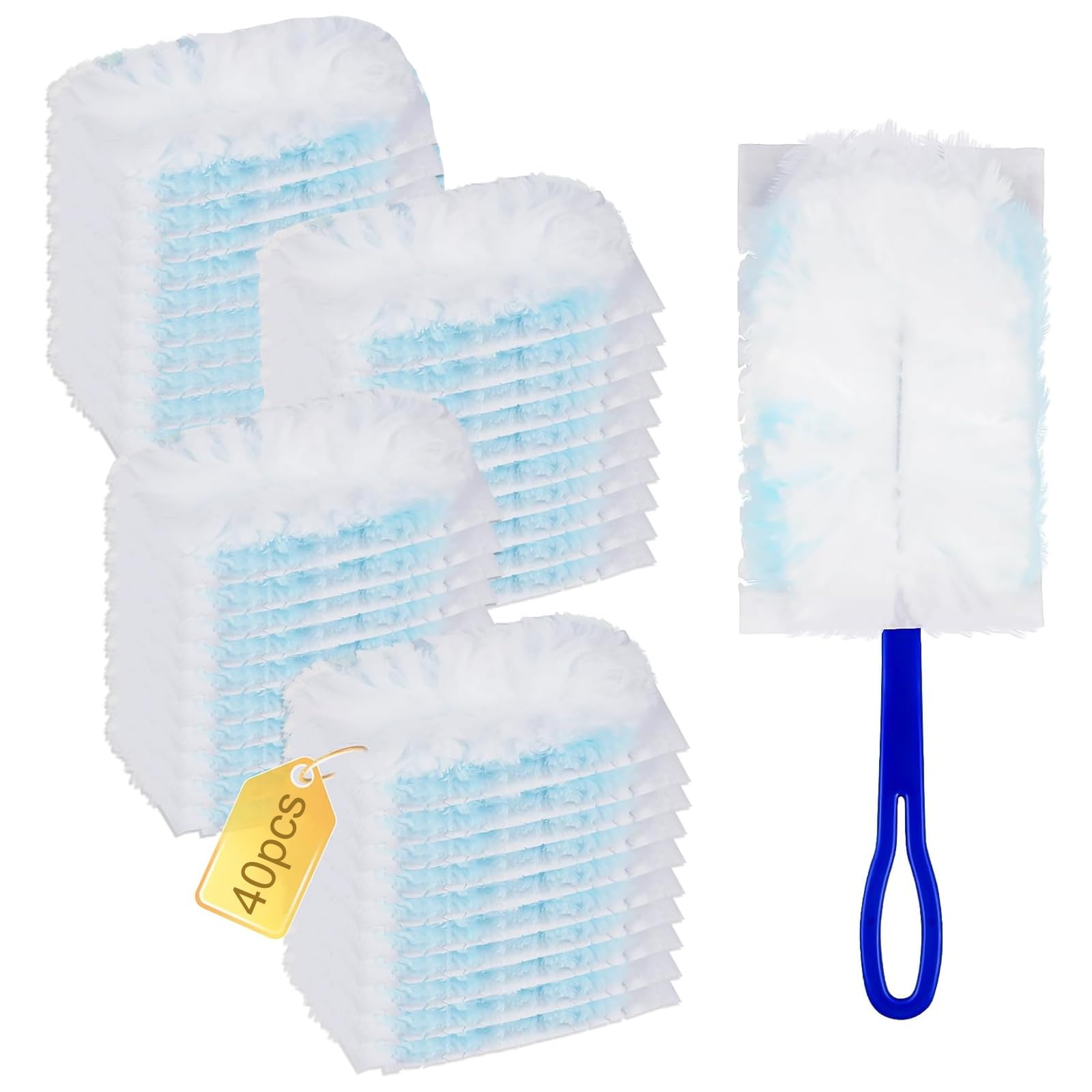 40 Stück Staubmagnet Staubwedel Mikrofaser Staubwedel Nachfüllpack mit 1 Handgriff Gegen Staub Staubtücher Elektrostatisch Duster Nachfüllung für Tierhaare Staub Schmutz Angebot bei HelloDeals