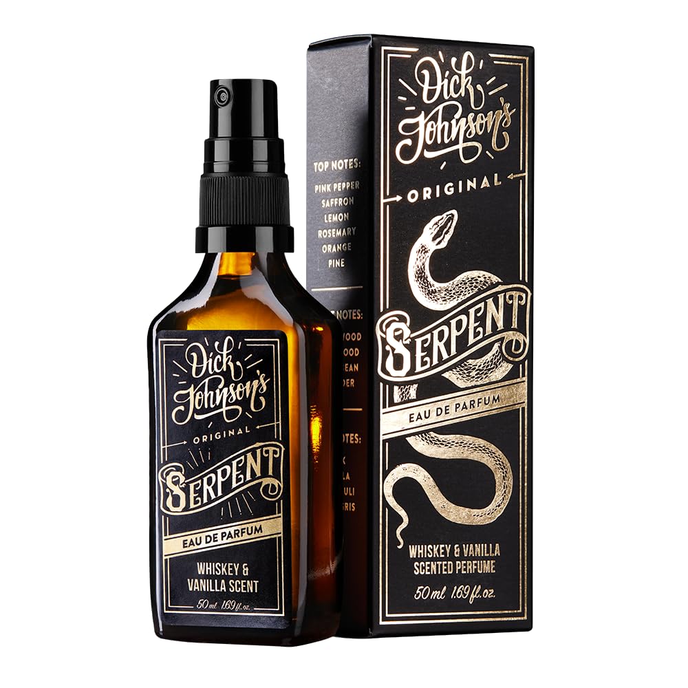 Dick Johnson Eau de Parfum Herren 50 ml – Parfüm Männer mit Whiskey Vanille-Duft – Signature Serpent Herrenduft intensiv maskulin – Parfum Geschenk für Männer – Eau de Parfum Made in Finnland Angebot bei HelloDeals