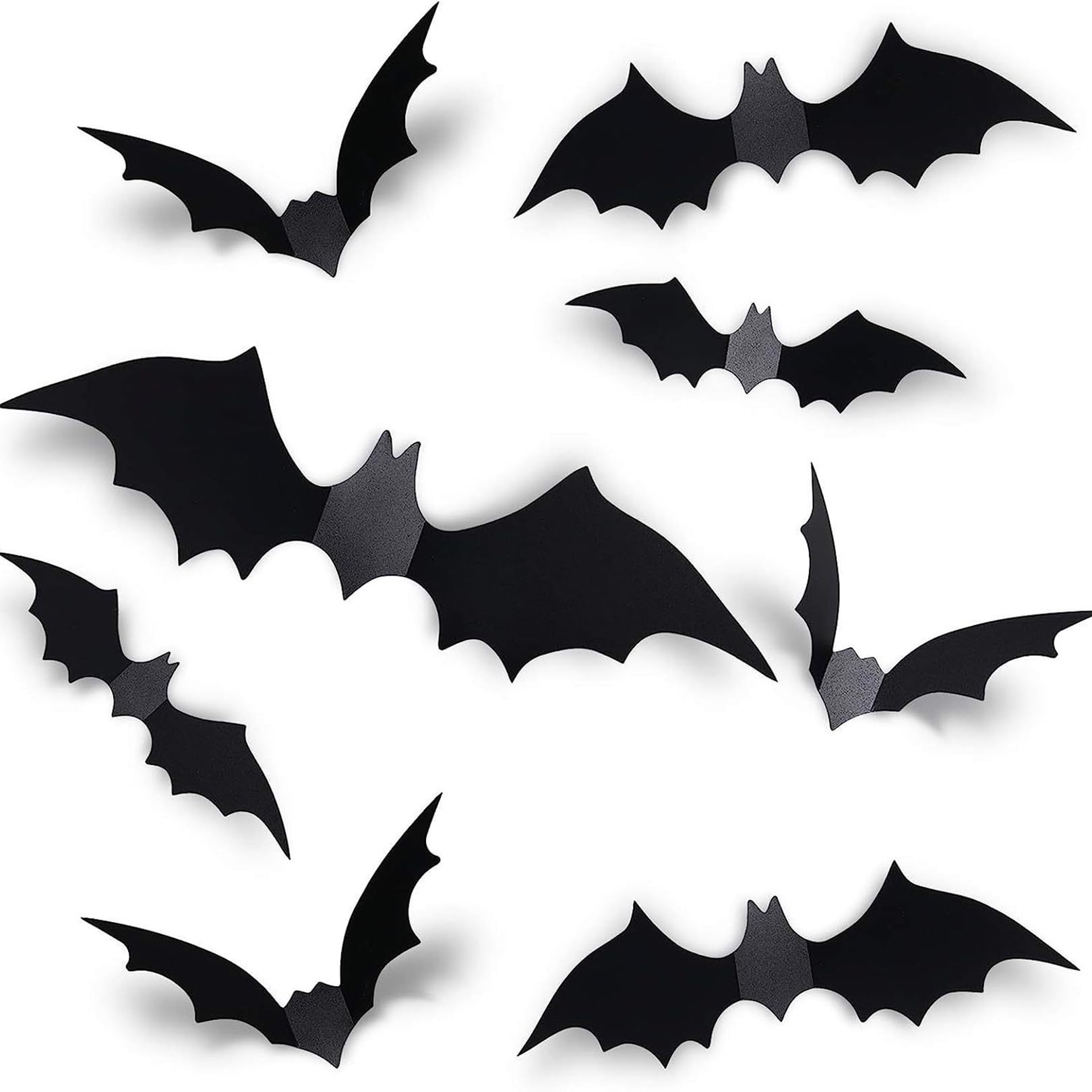 60 Stück Halloween Deko,Fledermaus Deko,Halloween Fledermaus,Fledermäuse 3d Decoration,Indoor Dekoration-Fledermausspinne,3D-Fledermaus-Dekoration Aufkleber,Batman Diy Decor,Decorations Angebot bei HelloDeals