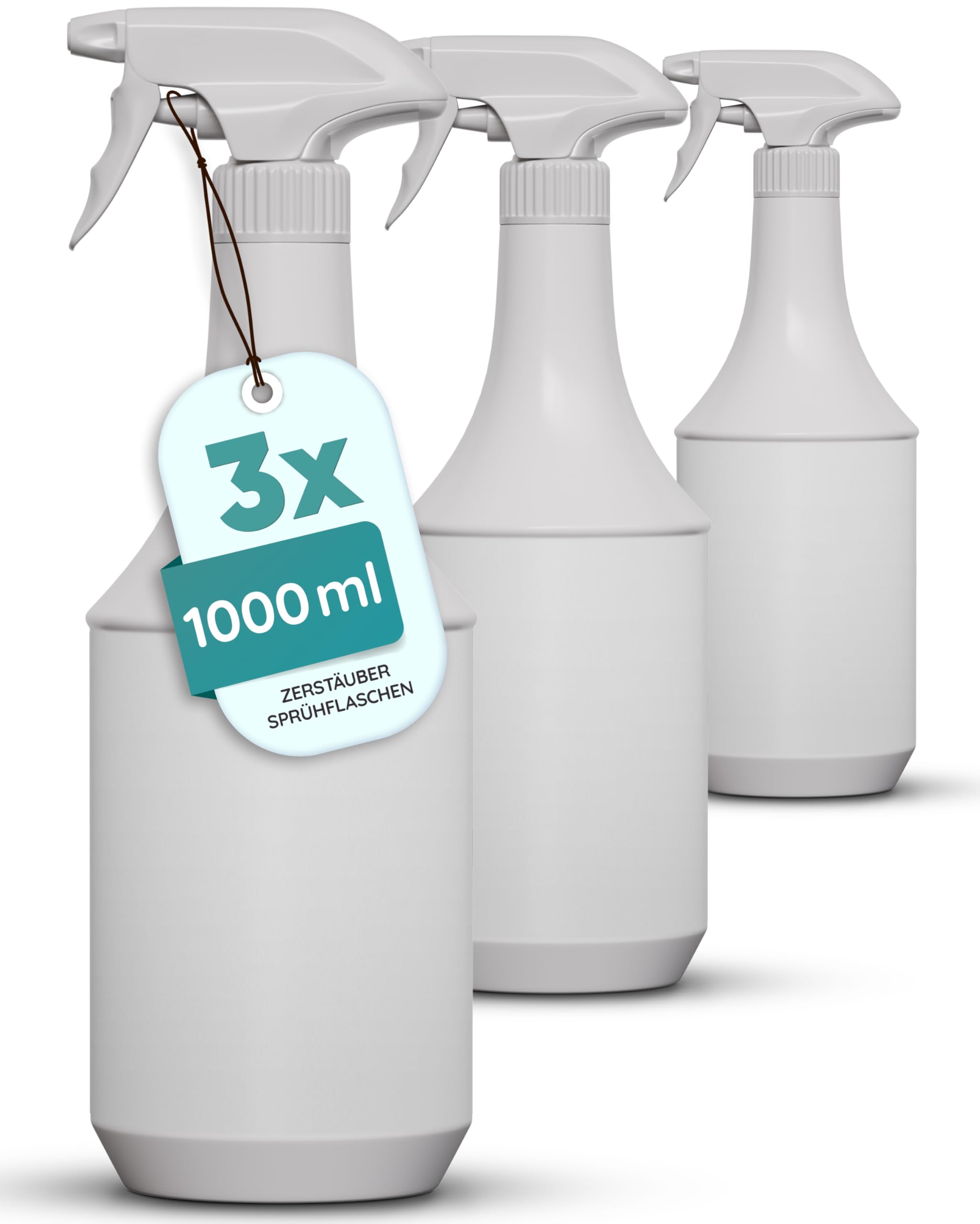 3x 1L Sprühflaschen mit Zerstäuber – Nachfüllbare Kunststoff-Sprühflasche für Reinigung, Garten & Haushalt – 1000 ml Sprühbehälter – Mehrweg Sprayer Flaschen 3x1L Angebot bei HelloDeals