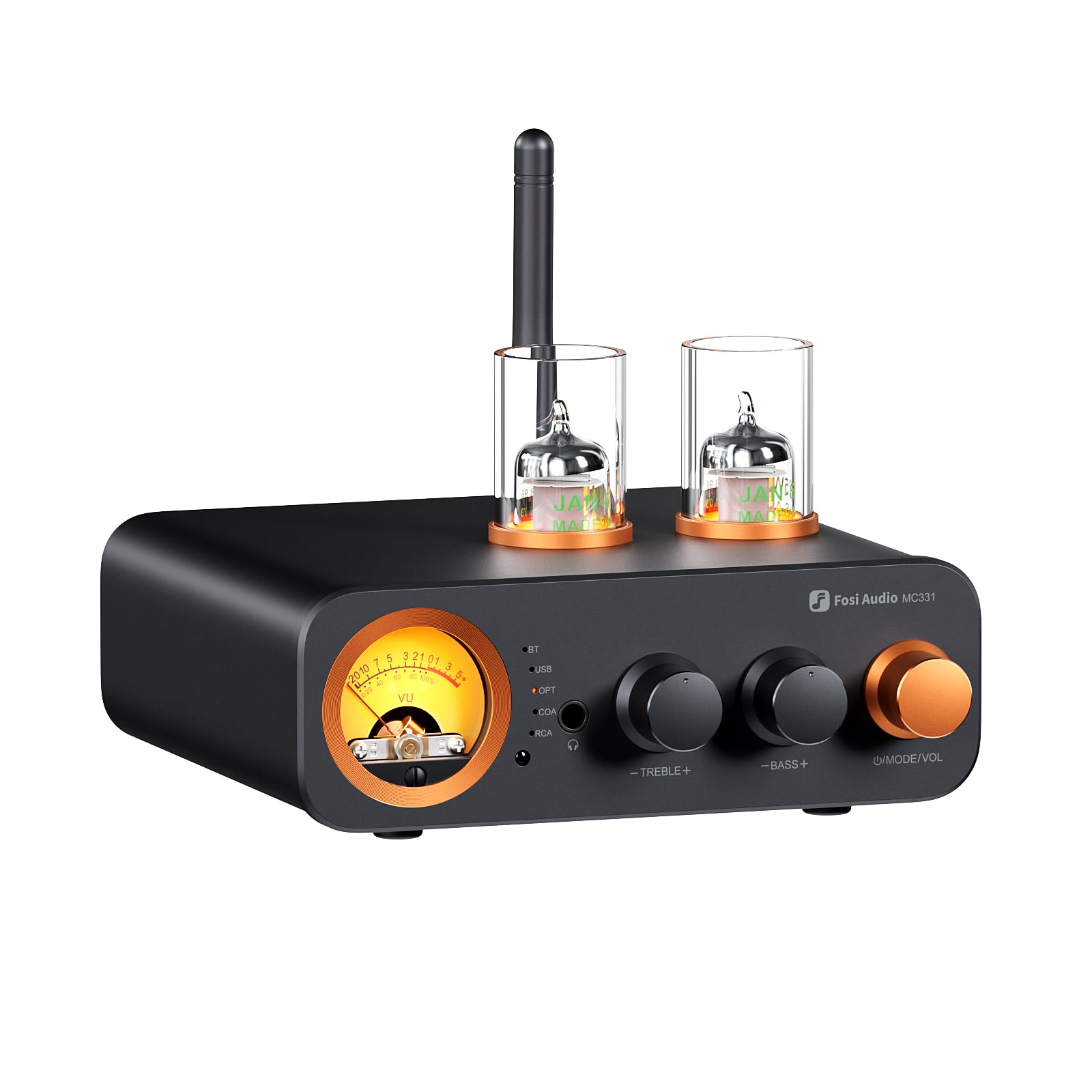 Fosi Audio MC331 Röhrenvollverstärker mit DAC, 2 Kanal Heim Stereo Audio Verstärker für HiFi Regallautsprecher/3,5mm Kopfhörer, Retro VU-Messer Vorverstärker mit Bluetooth und USB/Opt/Coax/RCA Angebot bei HelloDeals
