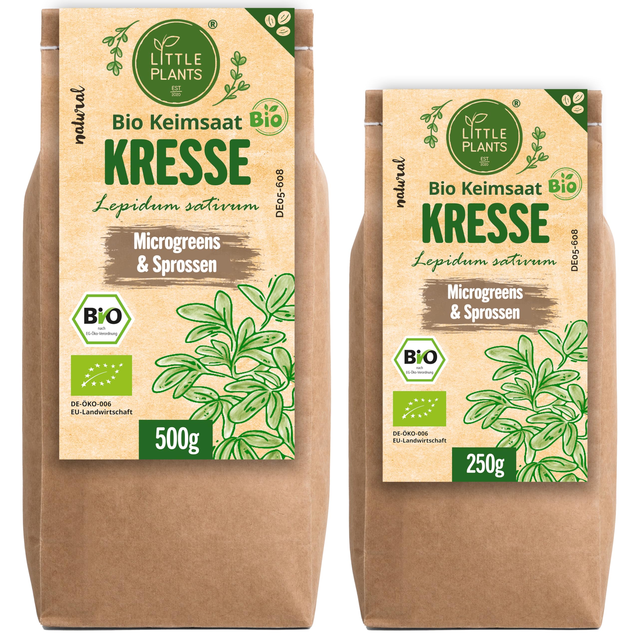 Little Plants Bio Kresse Sprossen Samen [250g] - Kresse-Samen - Kressesprossen & Microgreens zum Keimen (inkl. Ebook) Bio Kresse-Samen 250g Angebot bei HelloDeals