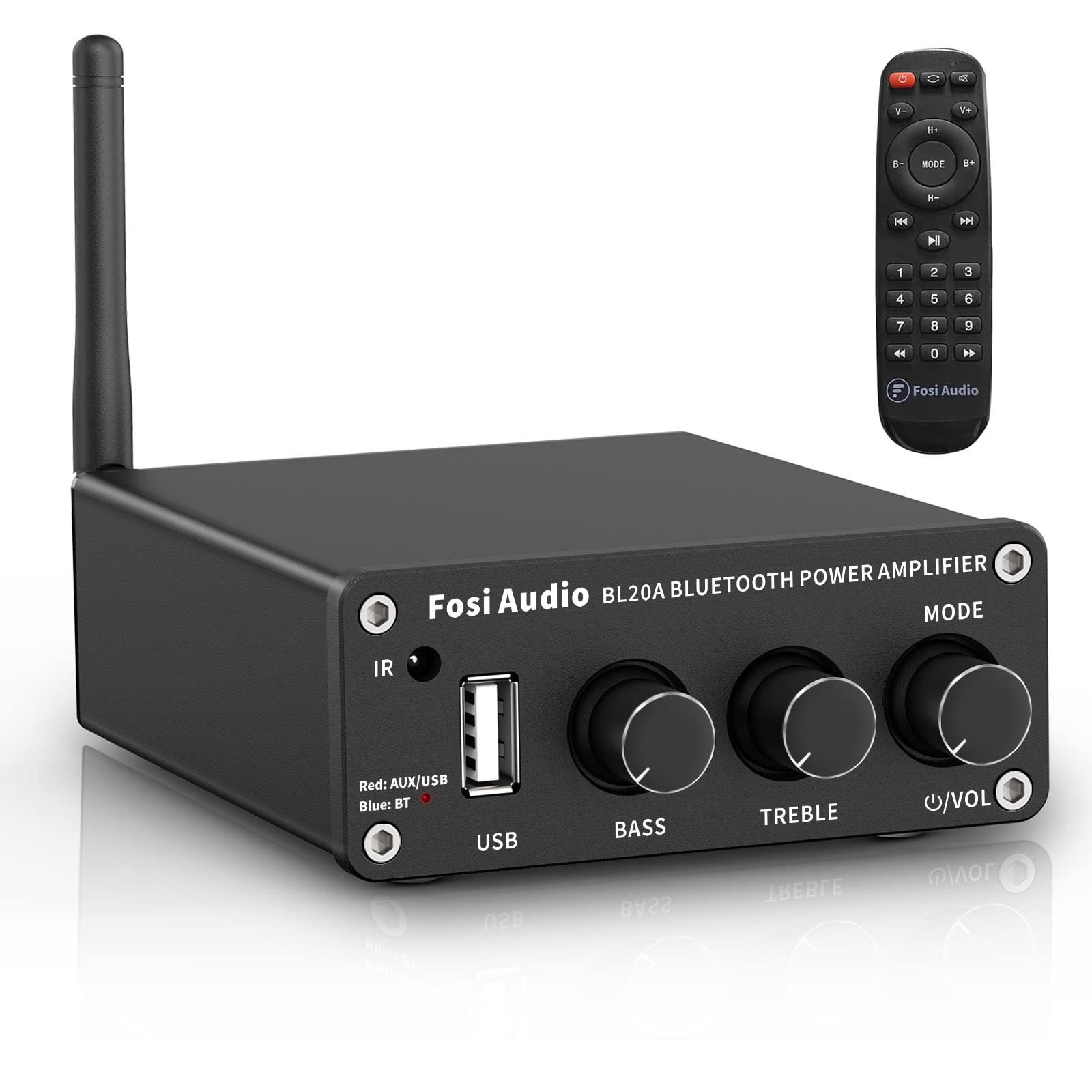 Fosi Audio BL20A Bluetooth 5.0 Heim-Audio-Stereo-Verstärker Mini Hi-Fi Klasse D Integrierter Verstärker U-Disk AUX mit Fernbedienung für Heimlautsprecher 100 Watt × 2 Angebot bei HelloDeals