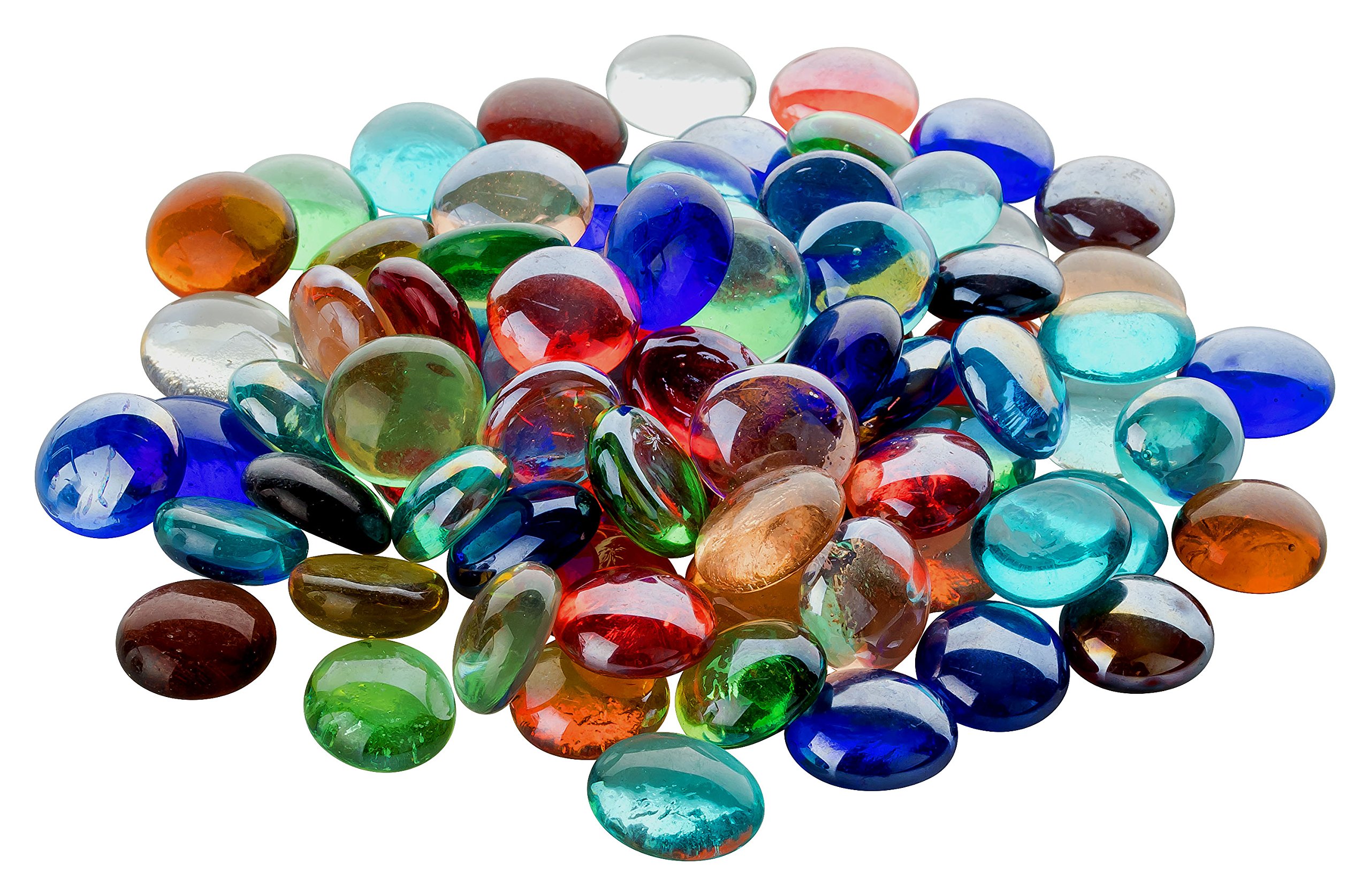 900 Gramm Glasnuggets Premium Muggelsteine BUNT Mix 15-21mm ca. 180 Stück Deko Bunte Glassteine Angebot bei HelloDeals