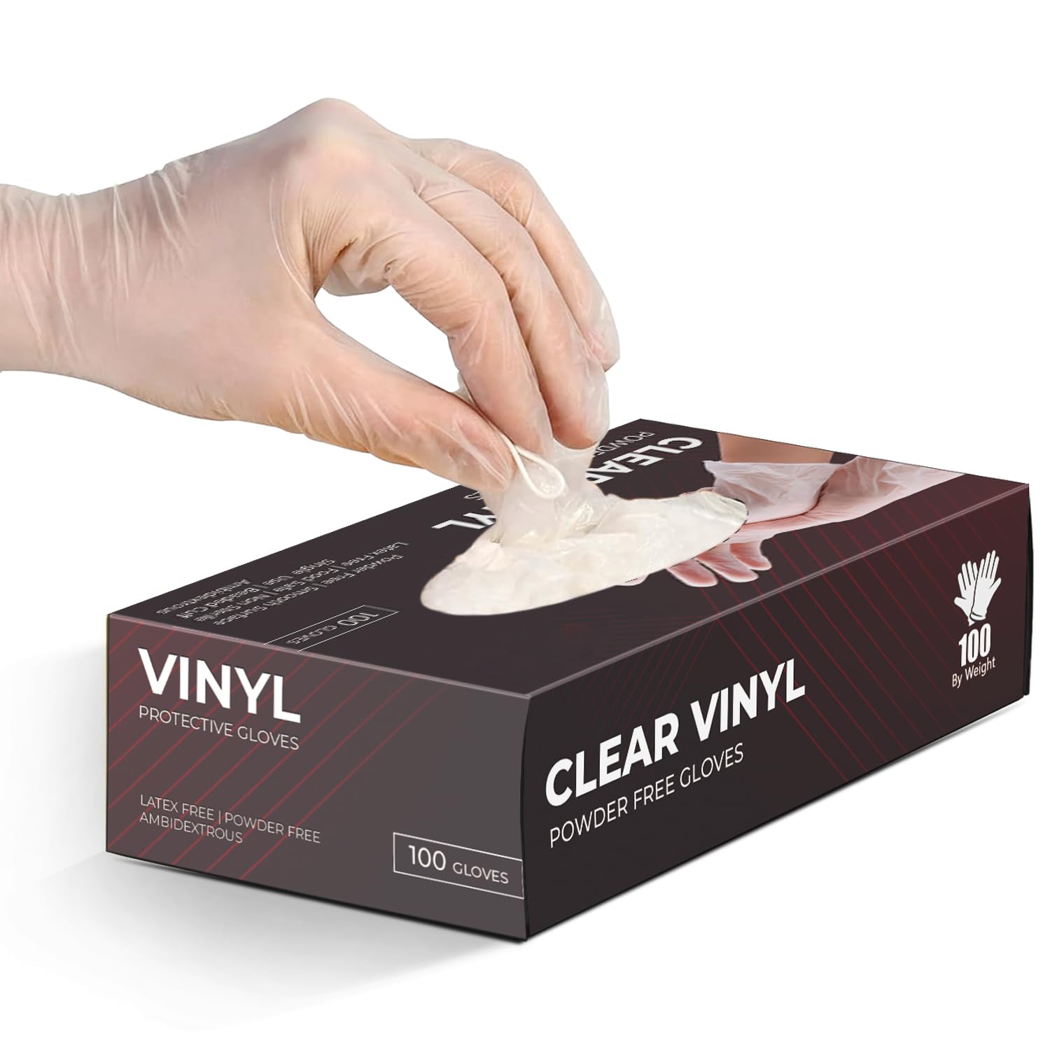 The Real Touch Einweg-Vinylhandschuhe, puderfreie und latexfreie transparent Einmalhandschuhe mit 100 Stück/Box (mittel) Angebot bei HelloDeals