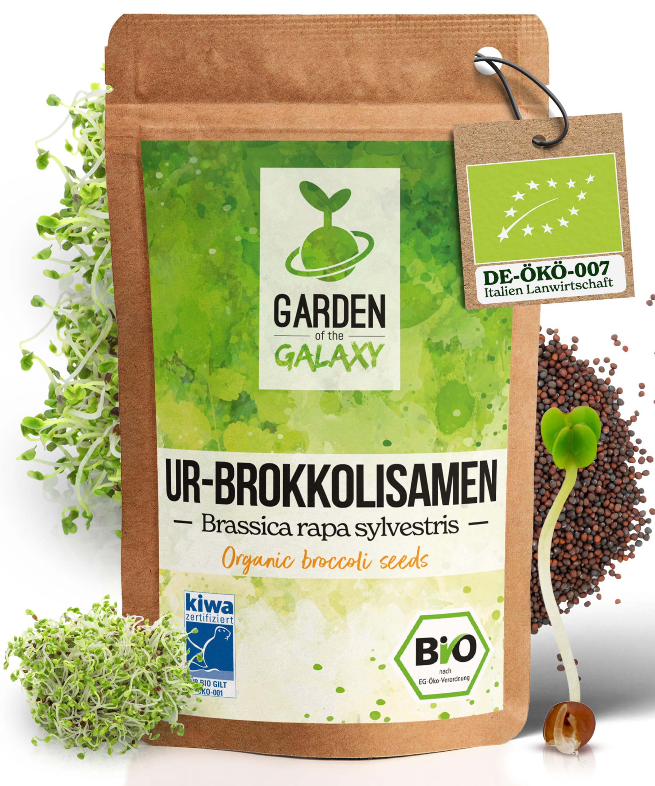 Brokkoli Samen Bio [500 Gr] - Brokkolisamen mit hohem Sulforaphan Gehalt dank Sorte"Brassica rapa sylvestris" direkt aus Italien - Im Keimglas für Brokkolisprossen oder zum sofortigen Genuss 500g Bio Ur-Brokkoli Samen Angebot bei HelloDeals