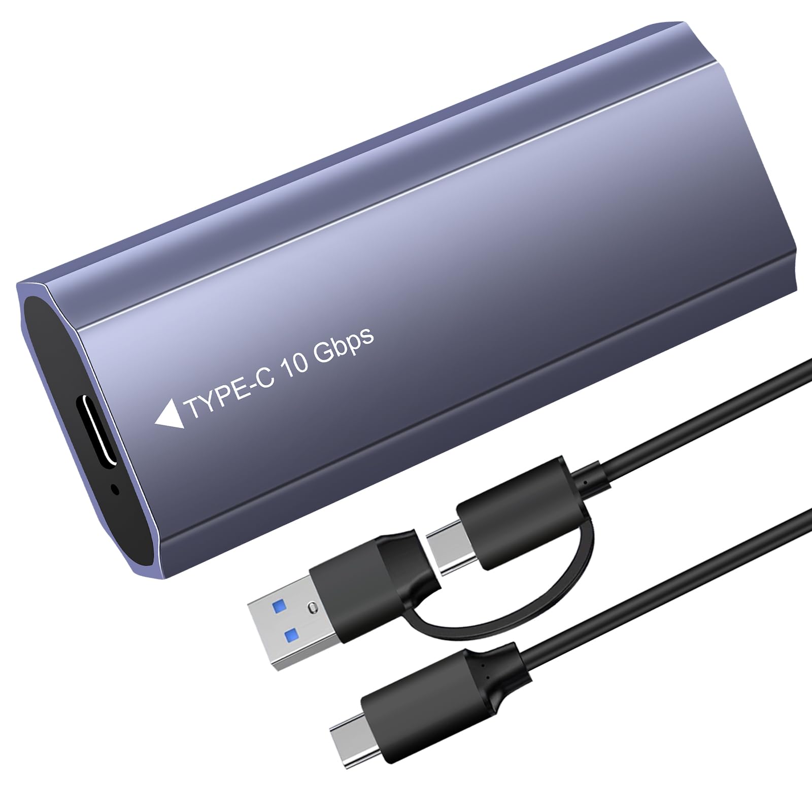 M.2 NVMe SSD Gehäuse(NVMe & SATA) 10 Gbps USB3.2/ USB3.1 Gen2 m2 SSD Gehäuse with 2-in-1 Cable Werkzeuglos, USB Adapter für PCIe M-Key/M+B Key in 2280/2242/2230/2260, Aluminium Grey Enclosure Angebot bei HelloDeals