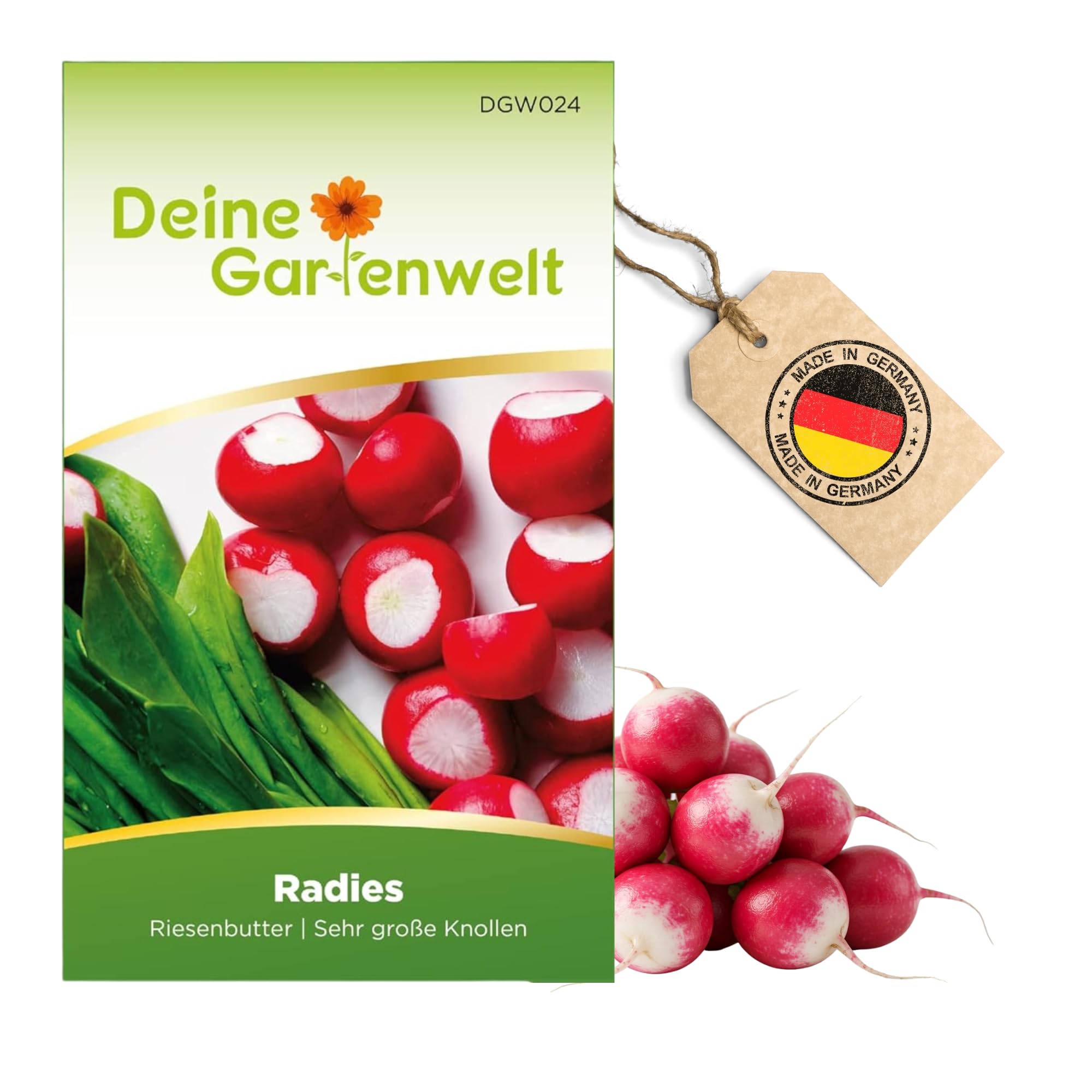 Radieschen Riesenbutter Samen - Raphanus sativus - Radieschensamen - Gemüsesamen - Saatgut für 250 Pflanzen Angebot bei HelloDeals