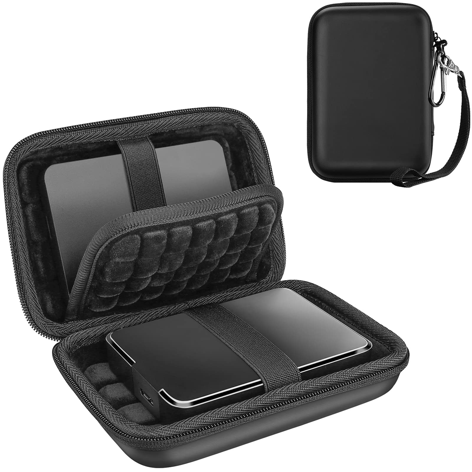ProCase Doppelte Festplattentasche für 2 Externe 2,5" HDD, Externe Festplatte Tasche kompatibel mit Canvio Partner, Intenso Memory, WD My Passport/Elements, Seagate Portable Reisetasche -Schwarz Angebot bei HelloDeals