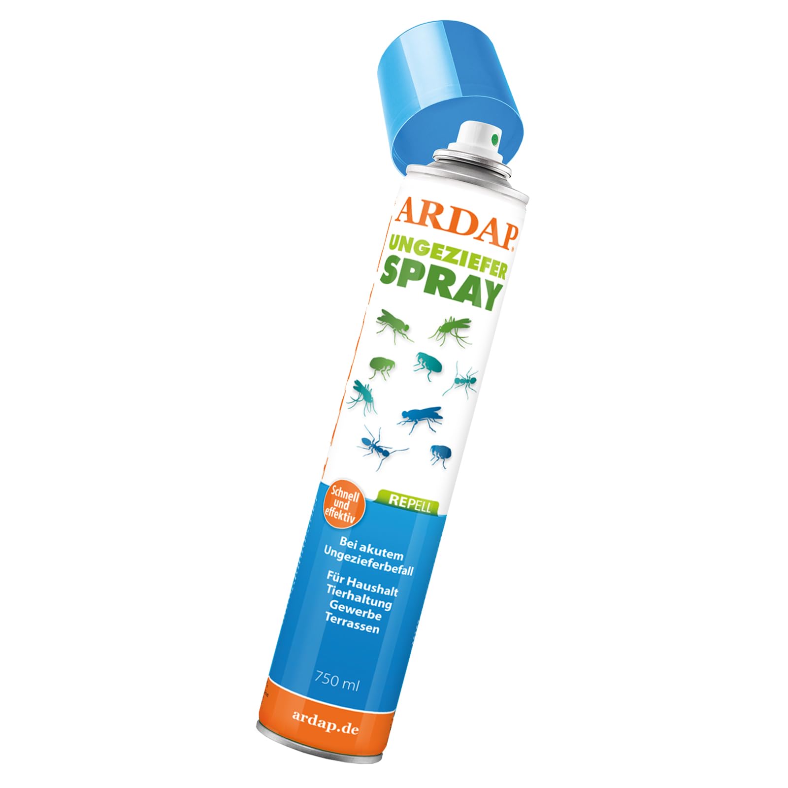 ARDAP Repell Ungezieferspray 750ml - Insektenspray bei akutem Ungezieferbefall - Abwehrend bei Insektenbefall - Insektenspray Wohnung - Schädlingsfrei - Wirkt schnell & effektiv (PT19) Angebot bei HelloDeals