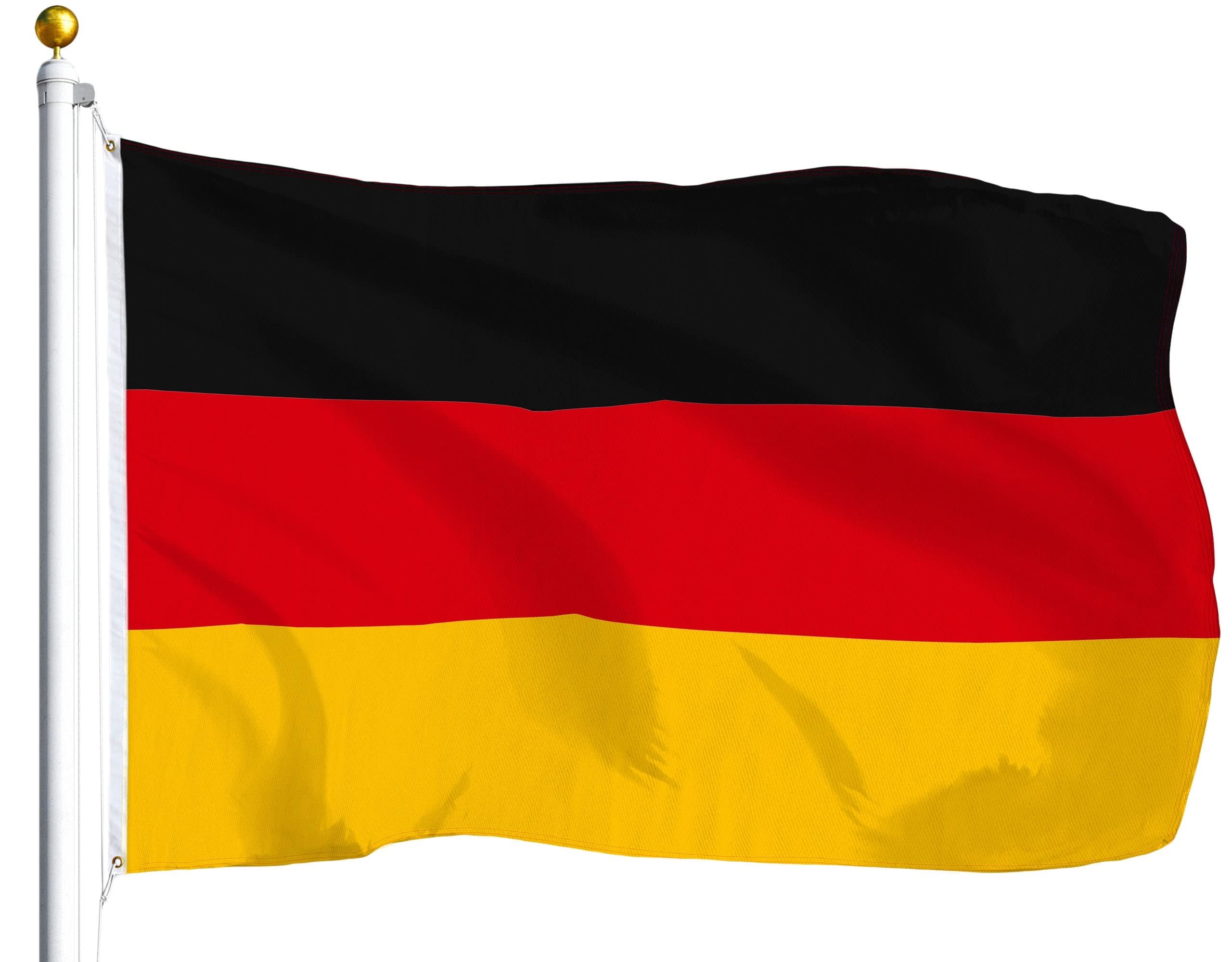 Deutschland Flagge 90x150cm - Wetterbeständige Fahne mit Messingösen, 100% Polyester, Nicht leicht zu brechen lebendigen Farben,ideal für Flaggen-Liebhaber In Jeder Ecke, Parade, Festival, Party, Karn Angebot bei HelloDeals