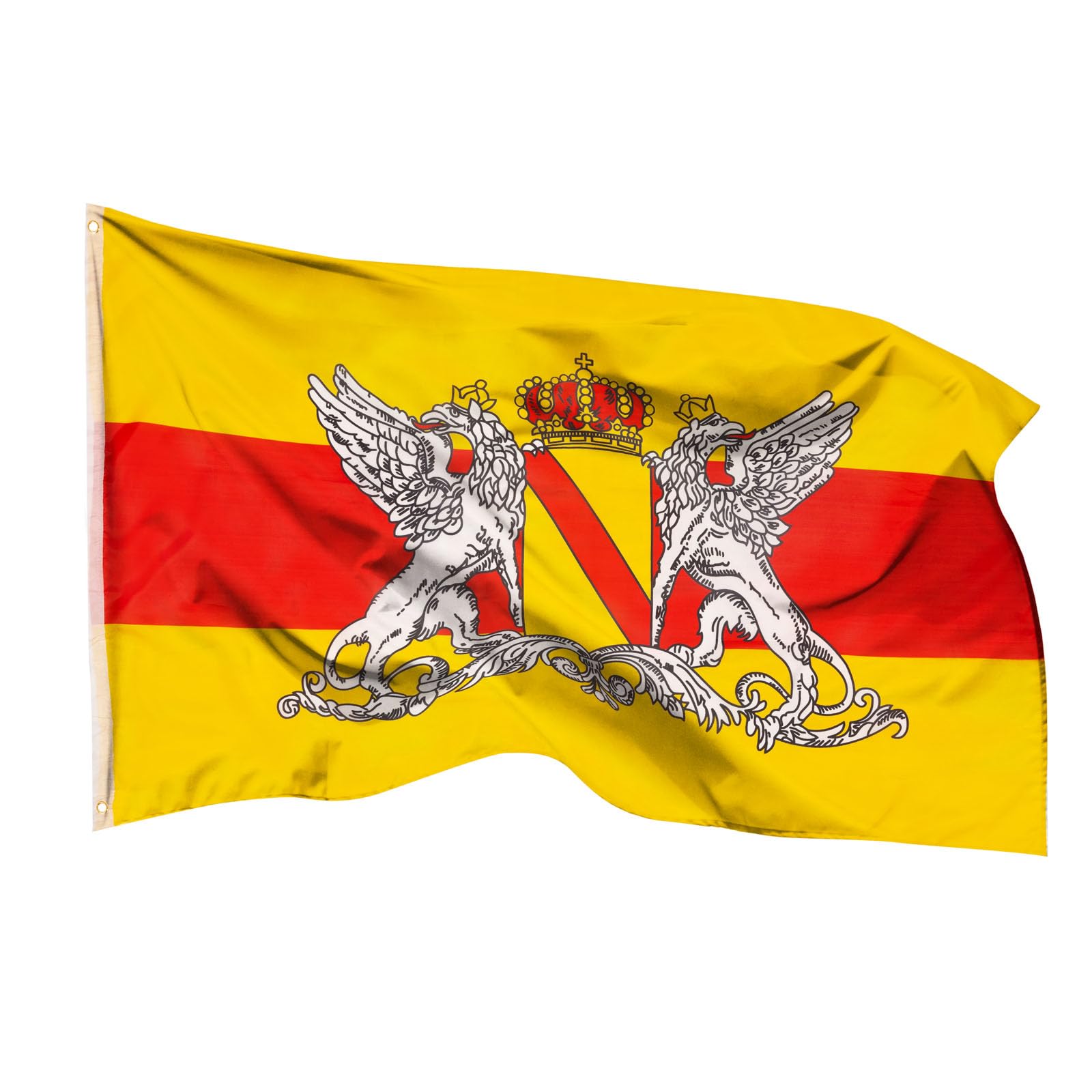 PHENO FLAGS Baden Flagge 90x150cm - wetterbeständige Fahne mit Messingösen, 100% Polyester, robuste Doppelnaht & in lebendigen Farben - ideal für Flaggen-Liebhaber Angebot bei HelloDeals