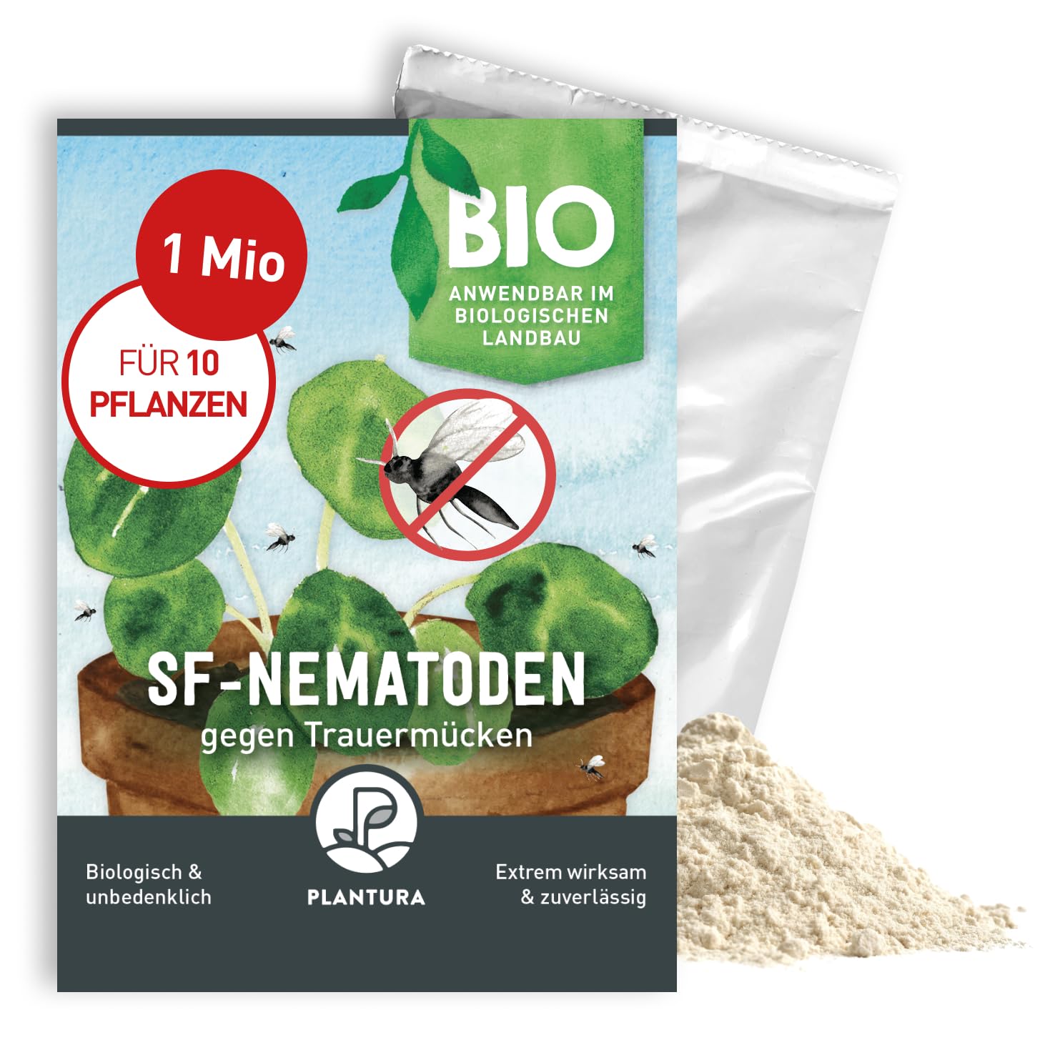 Plantura SF-Nematoden gegen Trauermücken, zum Gießen, hochwirksam & biologisch, Nützlinge aus Deutschland, 1 Mio für 1 m²/ ca. 10 Pflanzen SF-Nematoden 1 Mio - 10 Pflanzen Angebot bei HelloDeals