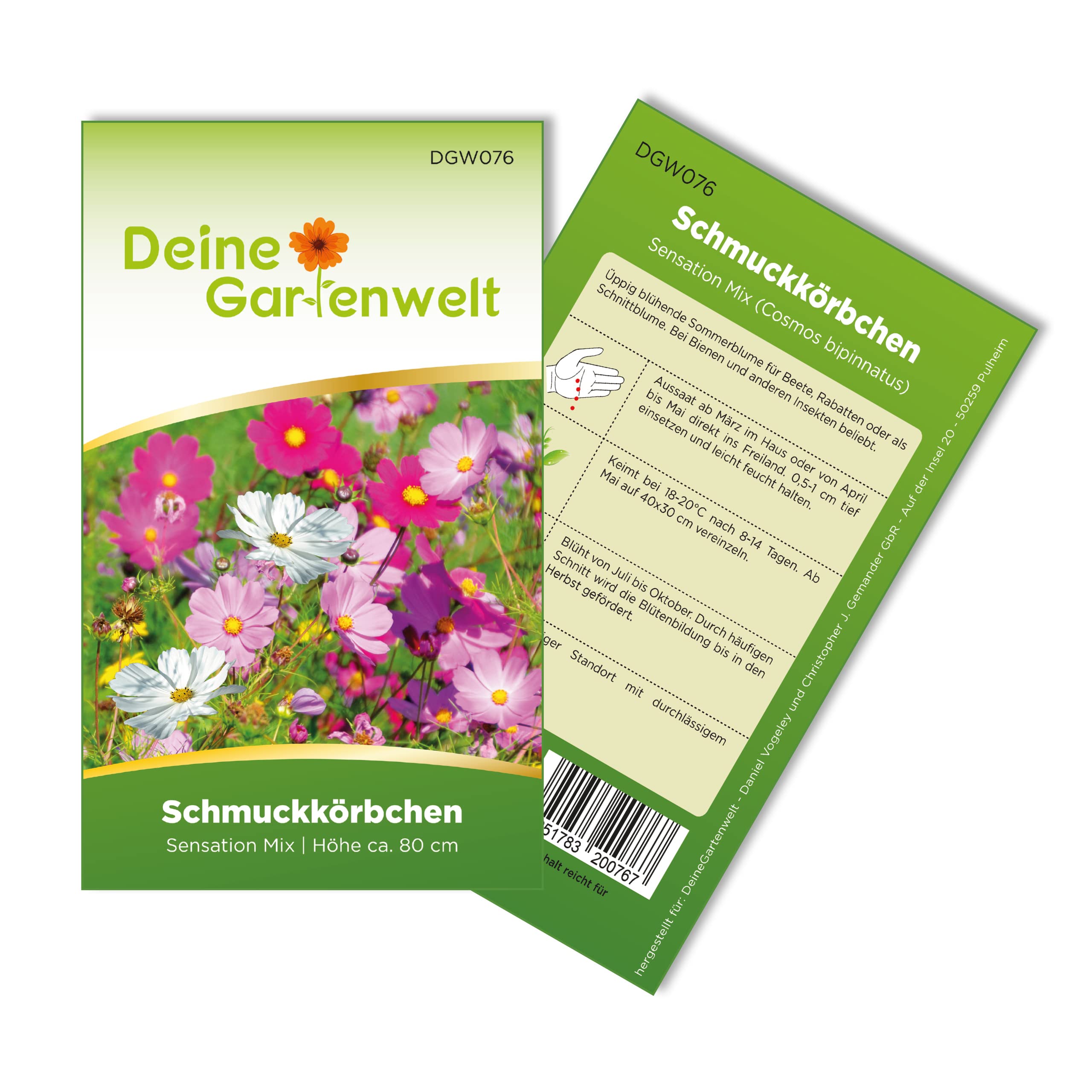 Cosmea Schmuckkörbchen Sensation Mix Samen - Cosmos bipinnatus - Cosmeasamen - Blumensamen - Saatgut für 70 Pflanzen Angebot bei HelloDeals