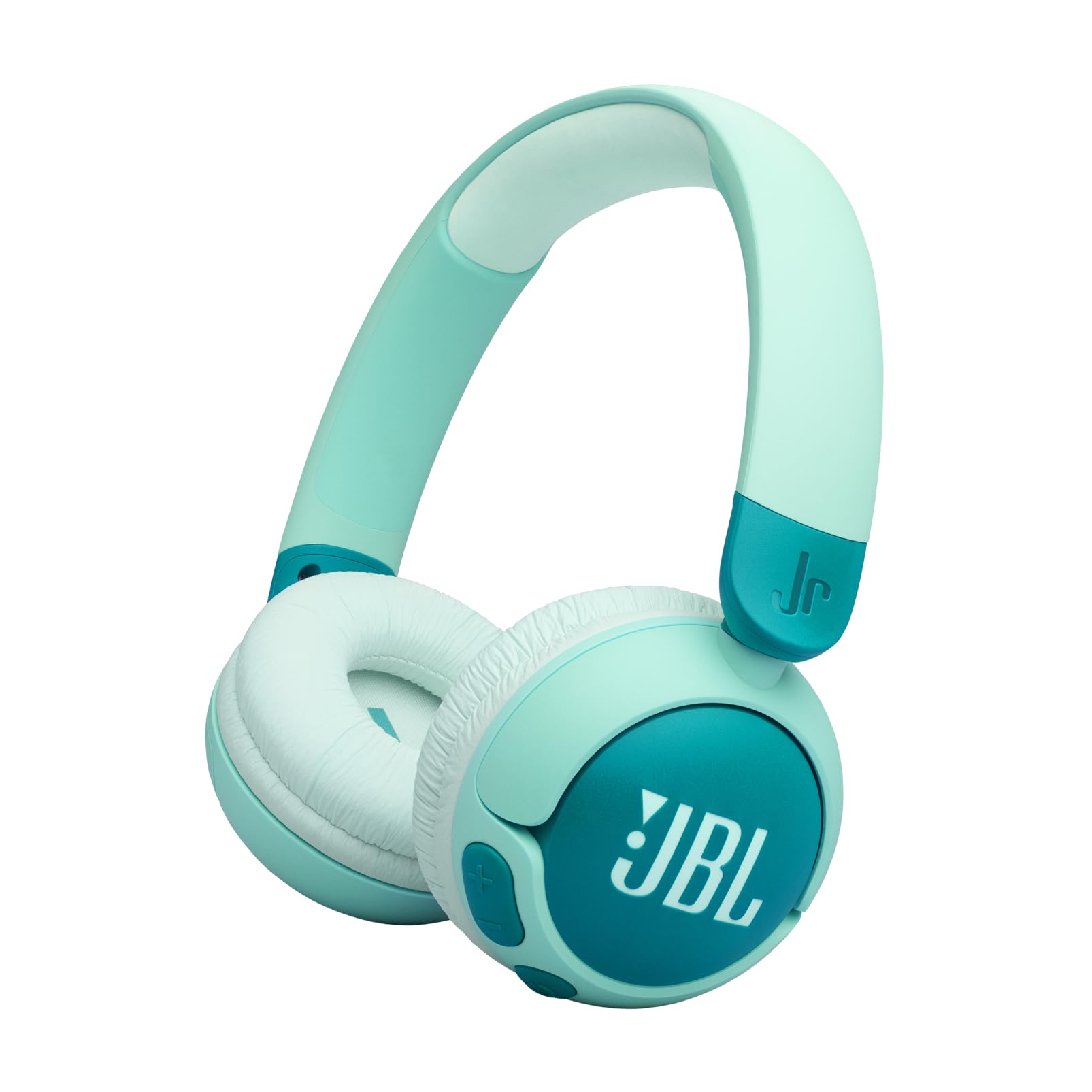 JBL Junior 320 BT, Kabellose On-Ear Bluetooth-Kopfhörer mit eingebautem Mikrofon für Kinder, 50 h Wiedergabe, JBL Safe Sound, geringer Lautstärke, einfacher Bedienung und Sticker-Set, Grün Angebot bei HelloDeals