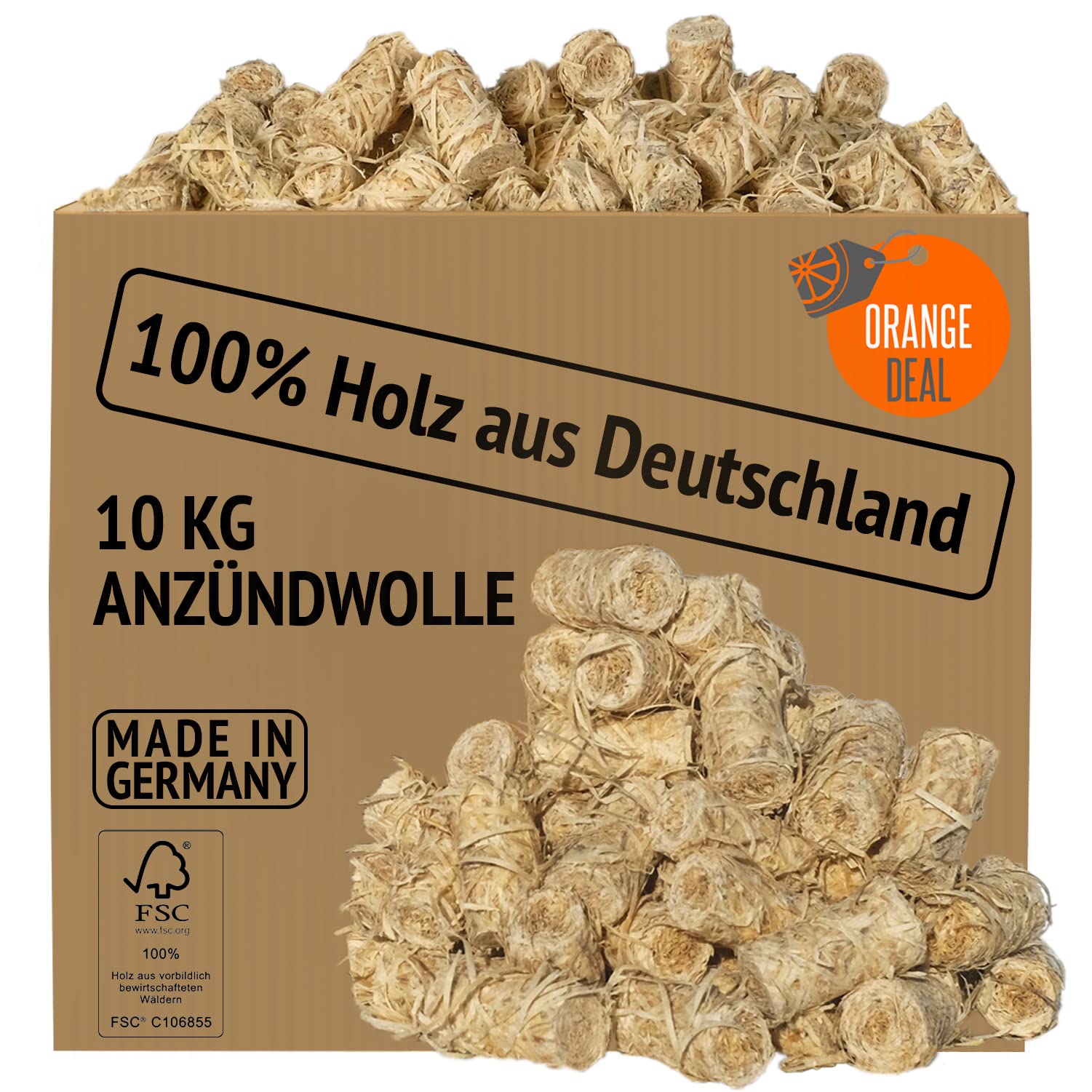 Anzünder Holzwolle 10kg (ca. 800 Stück), Kaminanzünder, Grillanzünder, Anzündwolle, Ofenanzünder, Feueranzünder, Holzwolle Anzünder, Grill Anzünder, Holzanzünder, Anzünder Kamin, auch in 2kg und 5kg. 10.0 Kilogramm Angebot bei HelloDeals