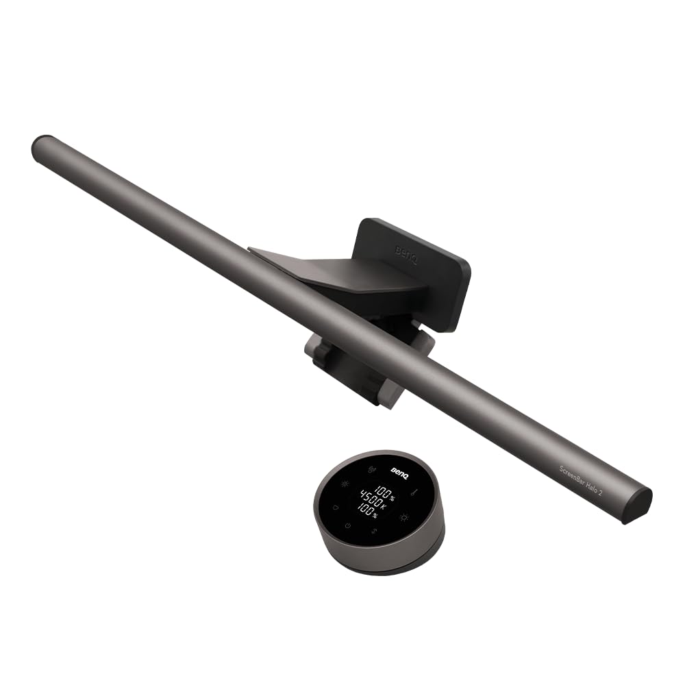 BenQ ScreenBar Halo 2 – LED Monitorlampe mit kabellosem Controller, blendfreiem Licht, einstellbarer Helligkeit und Farbtemperatur, augenschonend, USB-betrieben Angebot bei HelloDeals