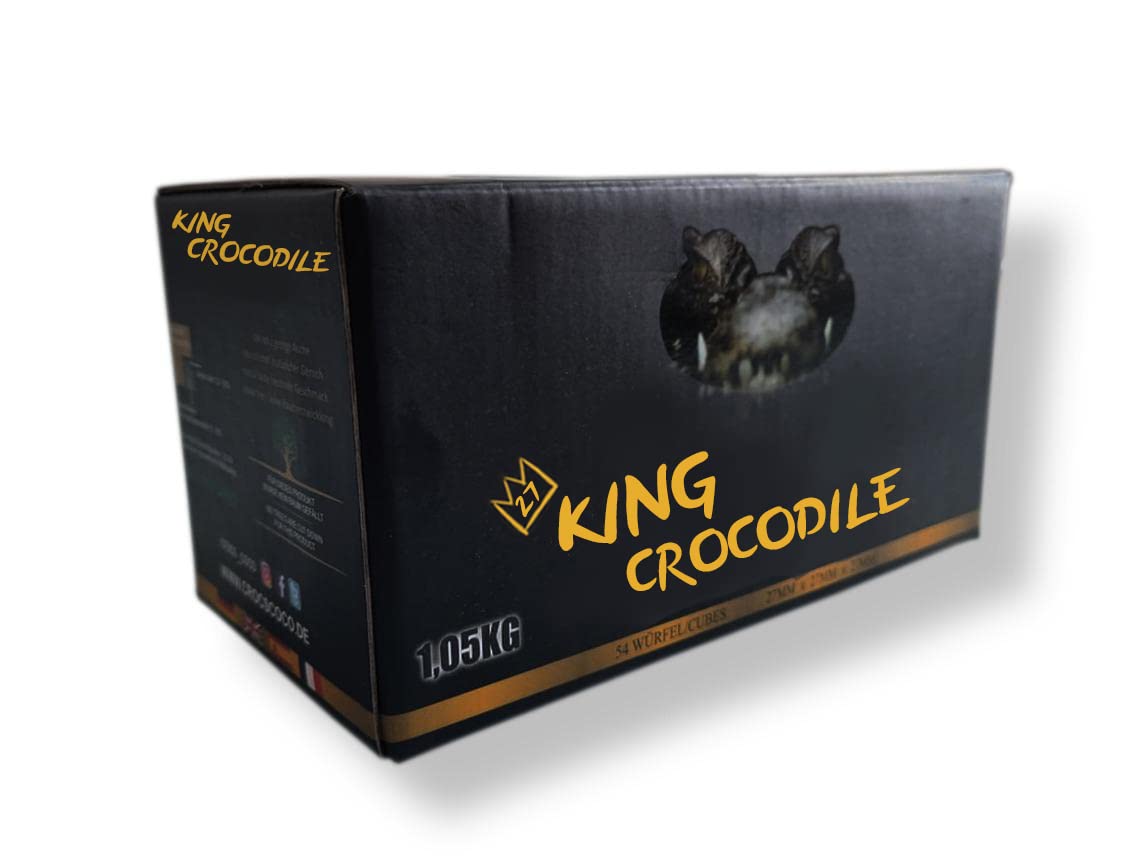 King Crocodile Kokosnuss Kohle mit Langer Brenndauer I 27x27mm Nachhaltige Naturkohle I wenig Asche I geringer Rauchentwicklung I Grillkohle I Kohle Würfel in Premium Qualität (Consumer, 1kg) KK59102-001 1kg Angebot bei HelloDeals