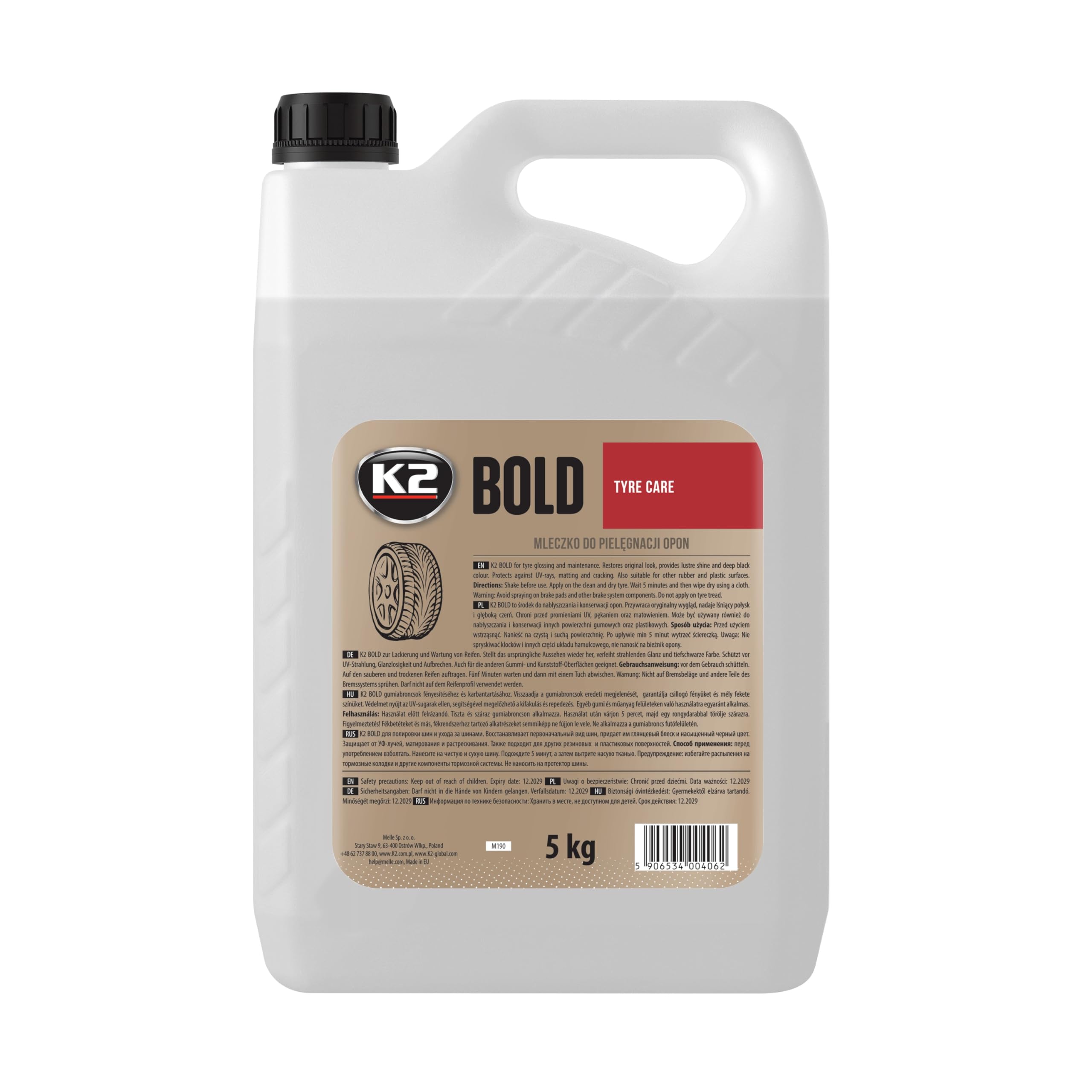 K2 Bold PKW LKW Reifen Polieren Glanz Pflegen Gummipflege Reifenschaum 5 Liter Angebot bei HelloDeals