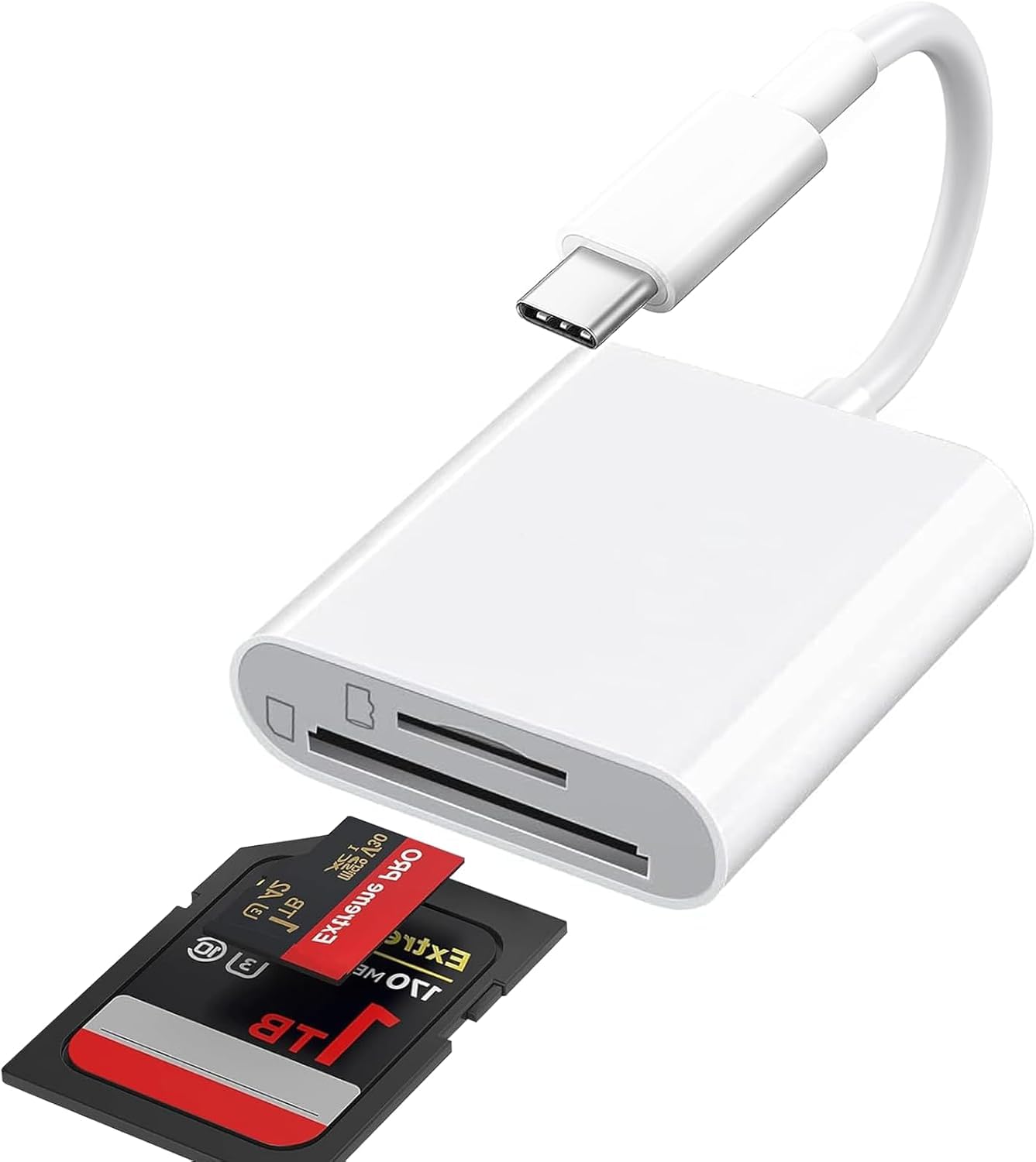 USB C SD Kartenleser für iPhone 16/15, 2 in 1 USB-C auf SD/Micro SD-Kartenleser, Typ C Kartenlesegerät Speicherkartenleser, USBC SD Card Reader für iPad Pro/Air, Laptop und mehr Typ C-Geräte SD/TF Angebot bei HelloDeals