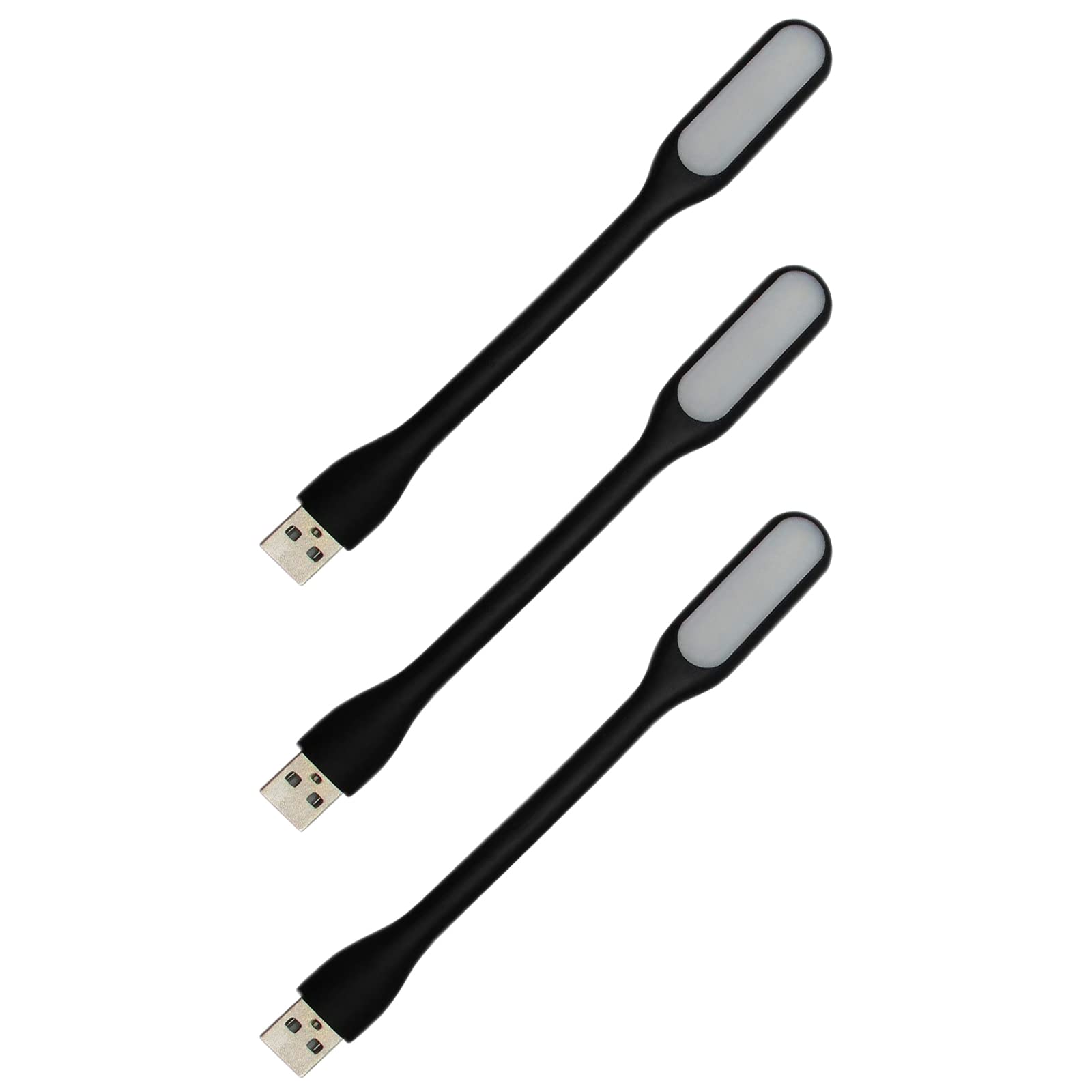 USB-Licht, Mini USB-LED-Licht-Lampe, 3 Stück Flexible Schwanenhals-Leselicht, Für Notebook Computer Tastatur, Schwarz Angebot bei HelloDeals