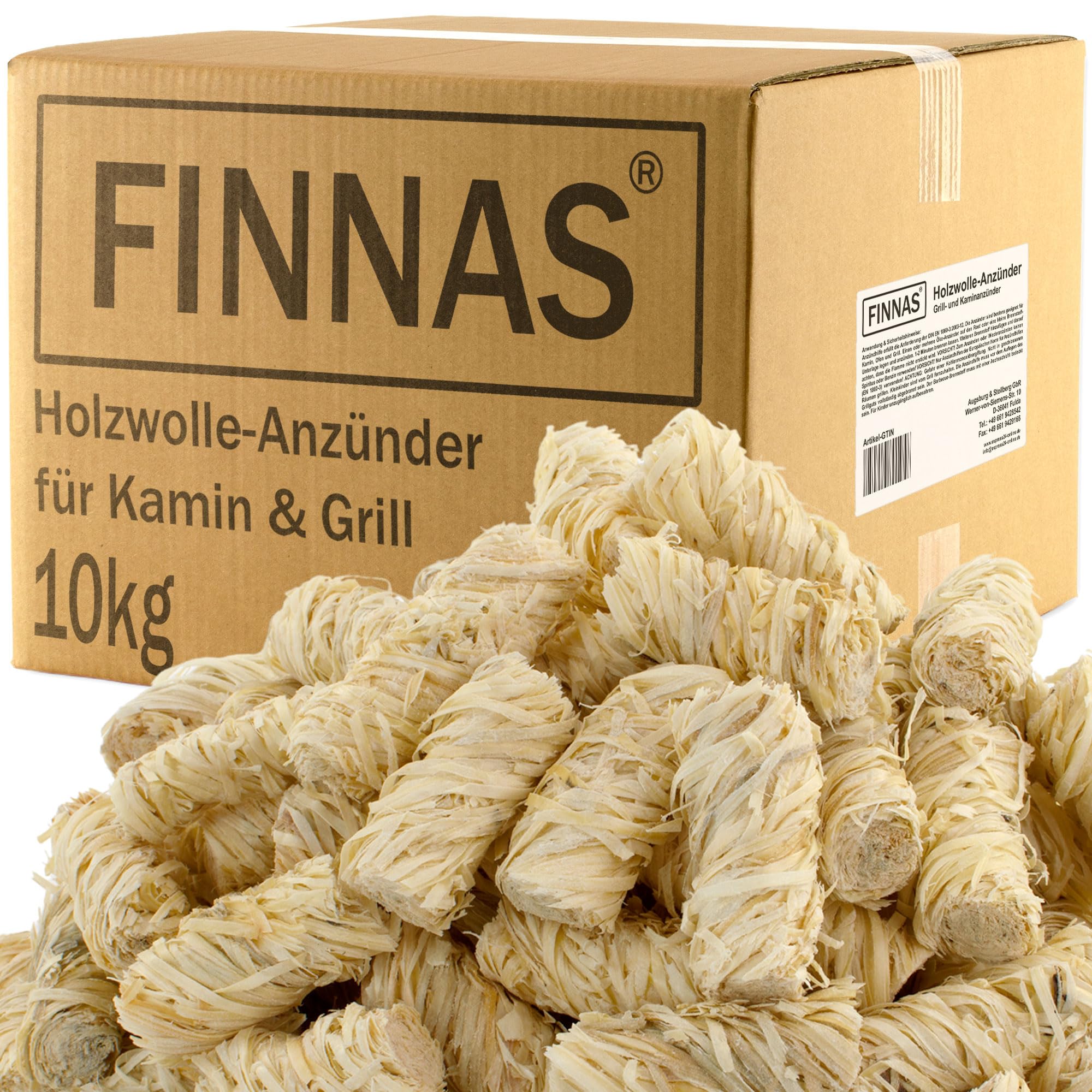 FINNAS Anzündwolle Kaminanzünder Grillanzünder Ofenanzünder Holzwolleanzünder 10kg ca 800 Stück Ökoanzünder Wachszünder Holzanzünder Feuerschale Lagerfeuer Smoker Lange Brenndauer 10,0kg Angebot bei HelloDeals