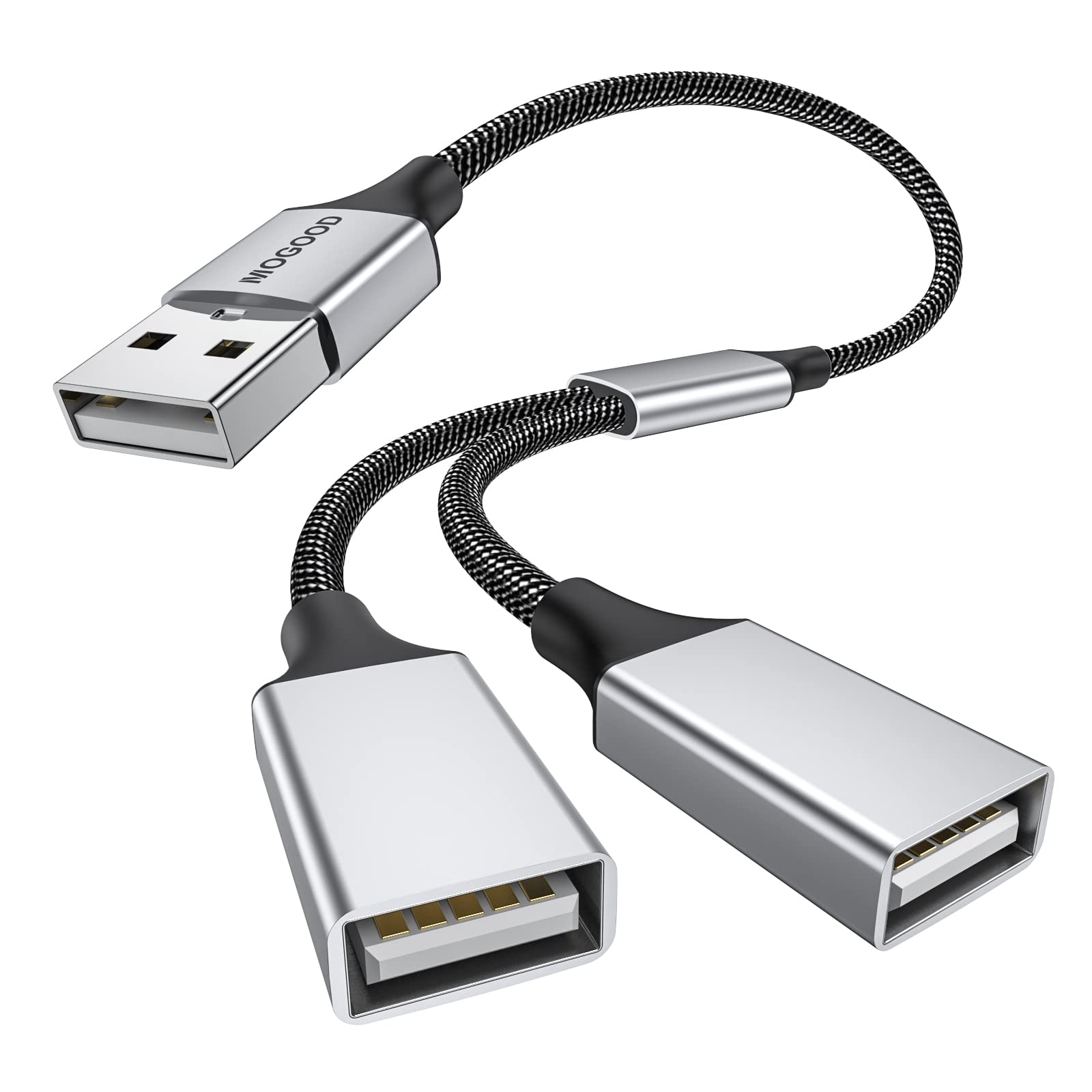 MOGOOD USB Splitter Kabel USB Y Splitter Adapter Dual USB 2.0 Netzkabe lweiterung für Lade/Daten übertragung Dual Double Port Extender Hub Extra Multiport Data Split für Laptop/Mac/Auto 1 Packung Schwarz Angebot bei HelloDeals