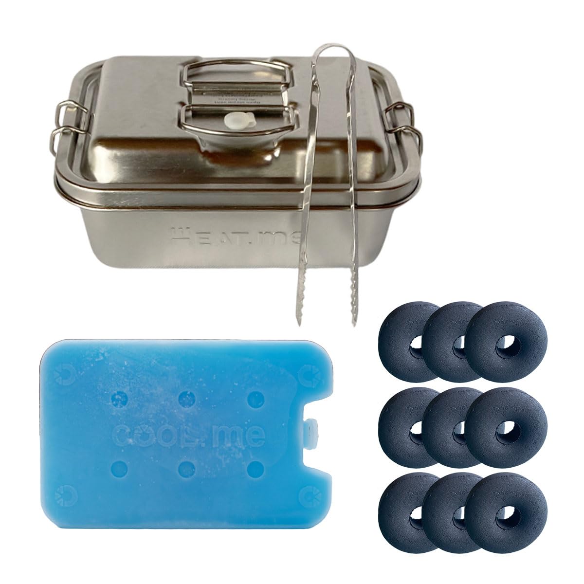 HEAT.me Lunchbox Grill | 3-in-1 Lunchbox + Mobiler Mini Grill mit Kühlakku | Rauchfrei, Spülmaschinenfest, 675g Leicht | Picknick, Camping, Outdoor Angebot bei HelloDeals