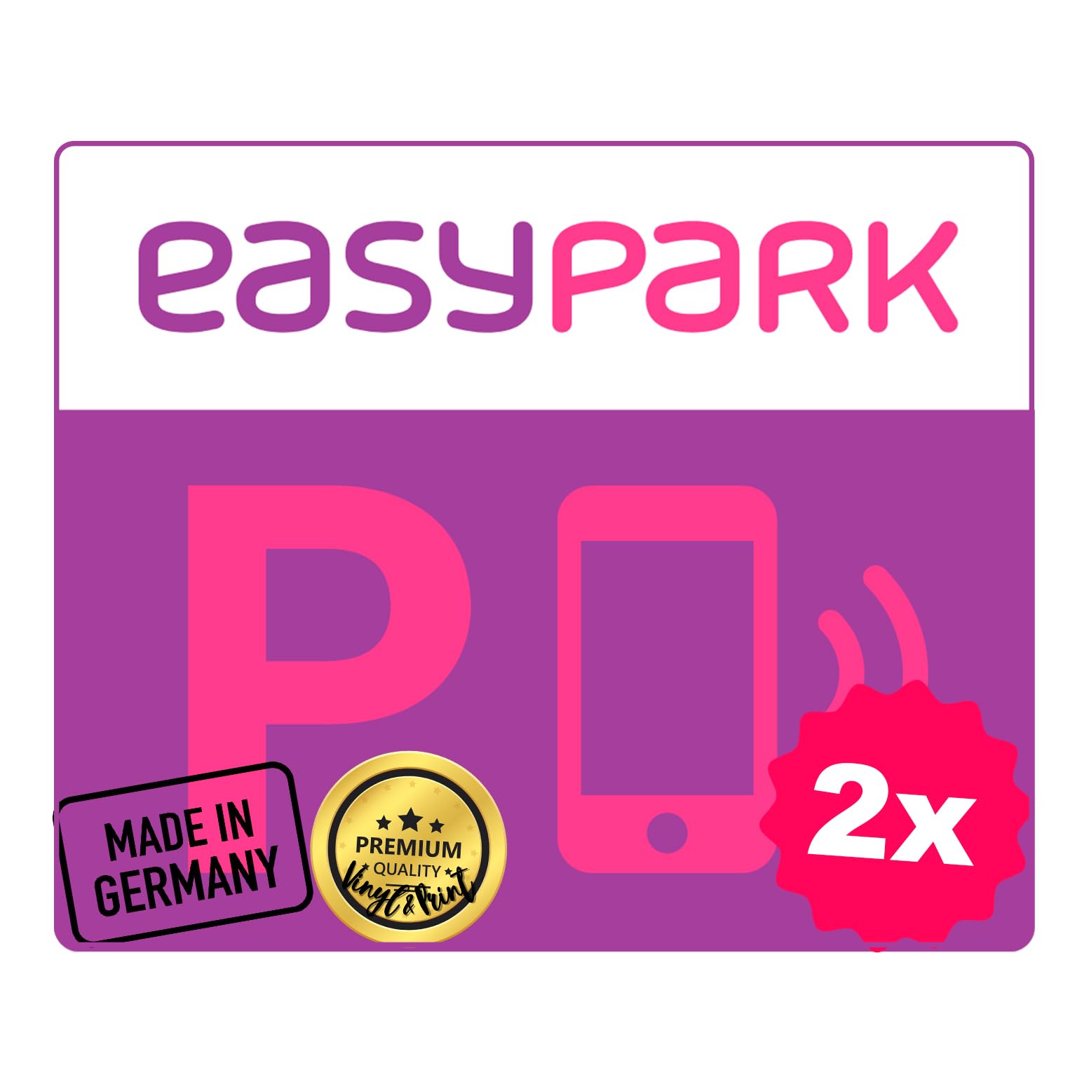 EASYPARK Easy Park Hinterglasaufkleber – Kompakter Parkvignette Sticker Auto Aufkleber (5x 4 cm) für Windschutzscheibe | App-Parken, Auto Vignette Innenaufkleber |Made in GERMANY (2) Angebot bei HelloDeals