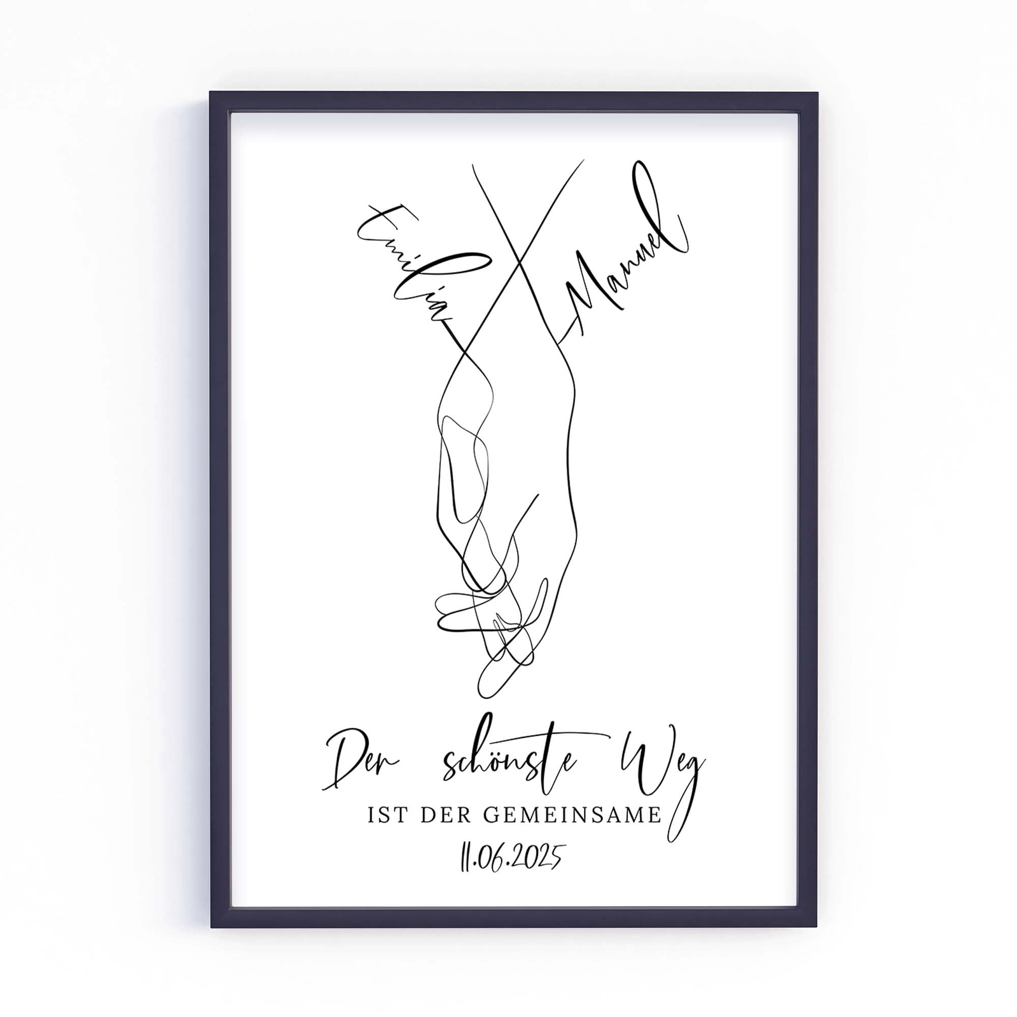 Geschenk zur Hochzeit | Hochzeitsgeschenk Hochzeitstag Jahrestag Valentinstag Jubiläum Brautpaar | personalisiert | Der schönste Weg Poster Poster - Der schönste Weg Angebot bei HelloDeals