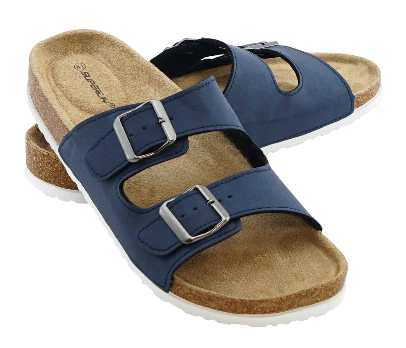 + Pantoletten Sandalen Hausschuhe Schlappen Clogs Kork Fußbett Gr. 36-49 Angebot bei HelloDeals