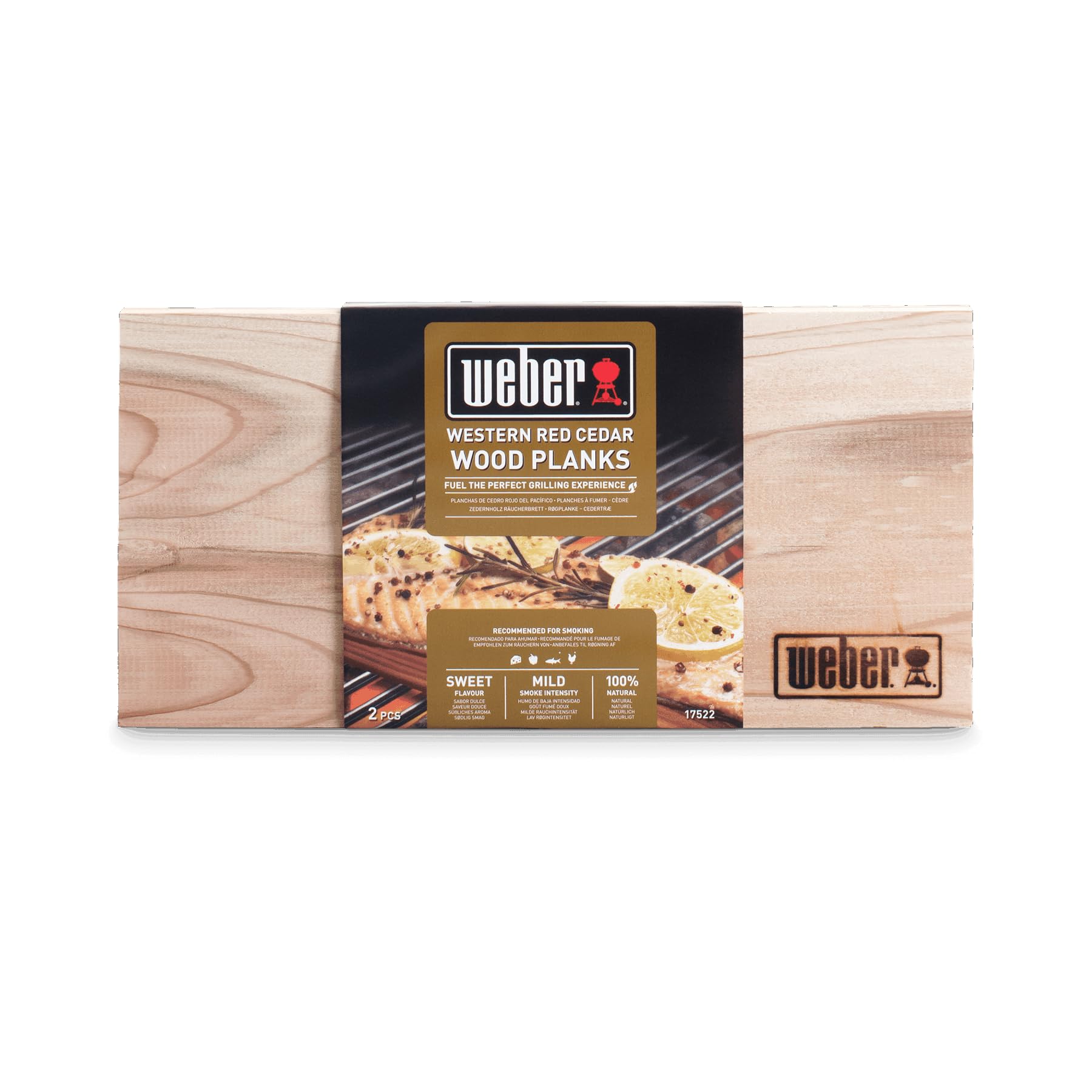 Weber Zendernholz Räucherbretter - Mittel (30 x 15cm), 2er Pack, süßes, mildes Aroma, ideal für Käse, Gemüse, Fisch und Geflügel, aus natürlichen Holzarten (17522) Western Red Cedar Wood Planks, Middle Angebot bei HelloDeals