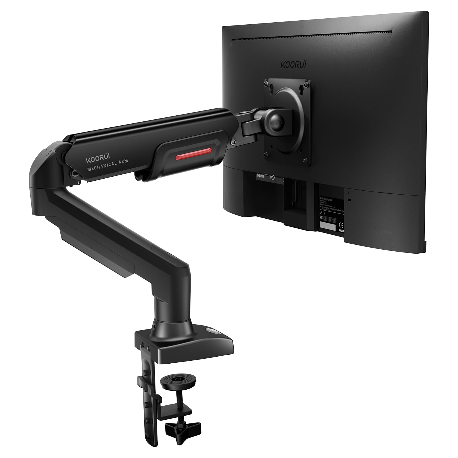 KOORUI KR20Y Monitor Halterung für Flach & Curved Bildschirme, VESA 75 & 100 mm Tischhalterung, Höhenverstellbar mit Neigungen, Schwenken, Dreht, Erhöhte Tragfähigkeit von 2-9 kg Für 1 Monitor Gasfederarm-KR20Y Angebot bei HelloDeals