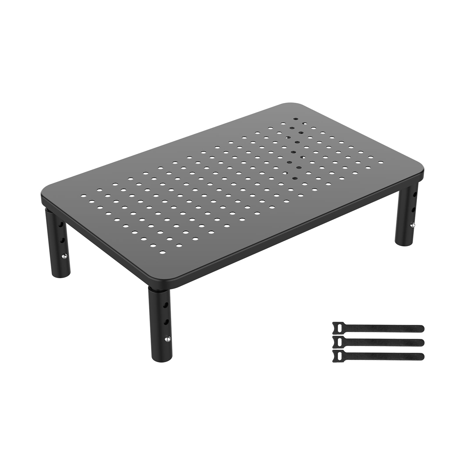 GRIFEMA Monitorständer Höhenverstellbarer für Schreibtische, 3 Höhenverstellbar, Bildschirmständer Monitor-Raiser, Computerständer mit Gitterlochplattform, Laptop, bis zu 20 kg, Schwarz Metall Angebot bei HelloDeals