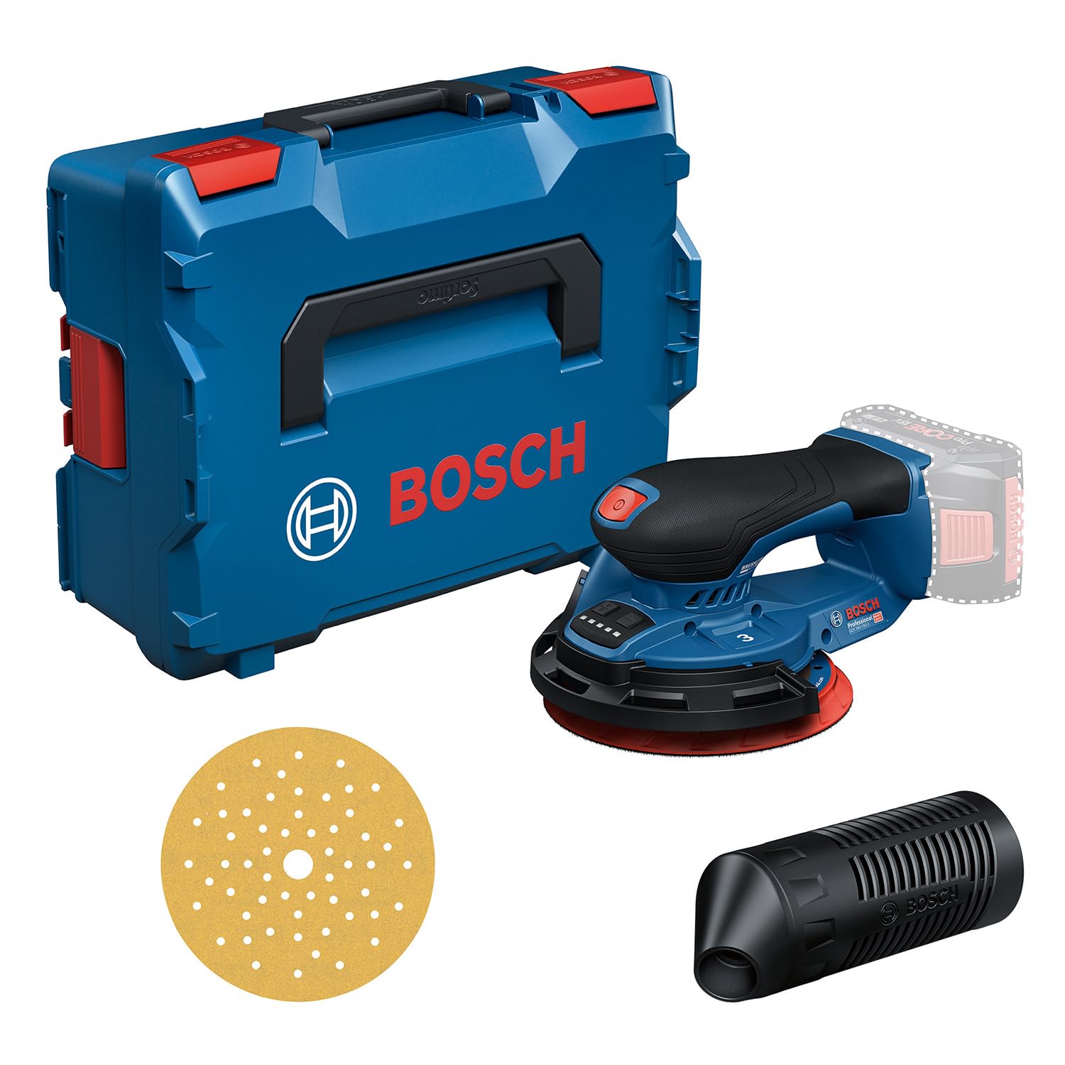 Bosch Professional 18V System Akku-Exzenterschleifer GEX 18V-150-3 inkl. L-BOXX (ohne Akku/Ladegerät) +Schleifpapier + Staubbox + L-Boxx Angebot bei HelloDeals