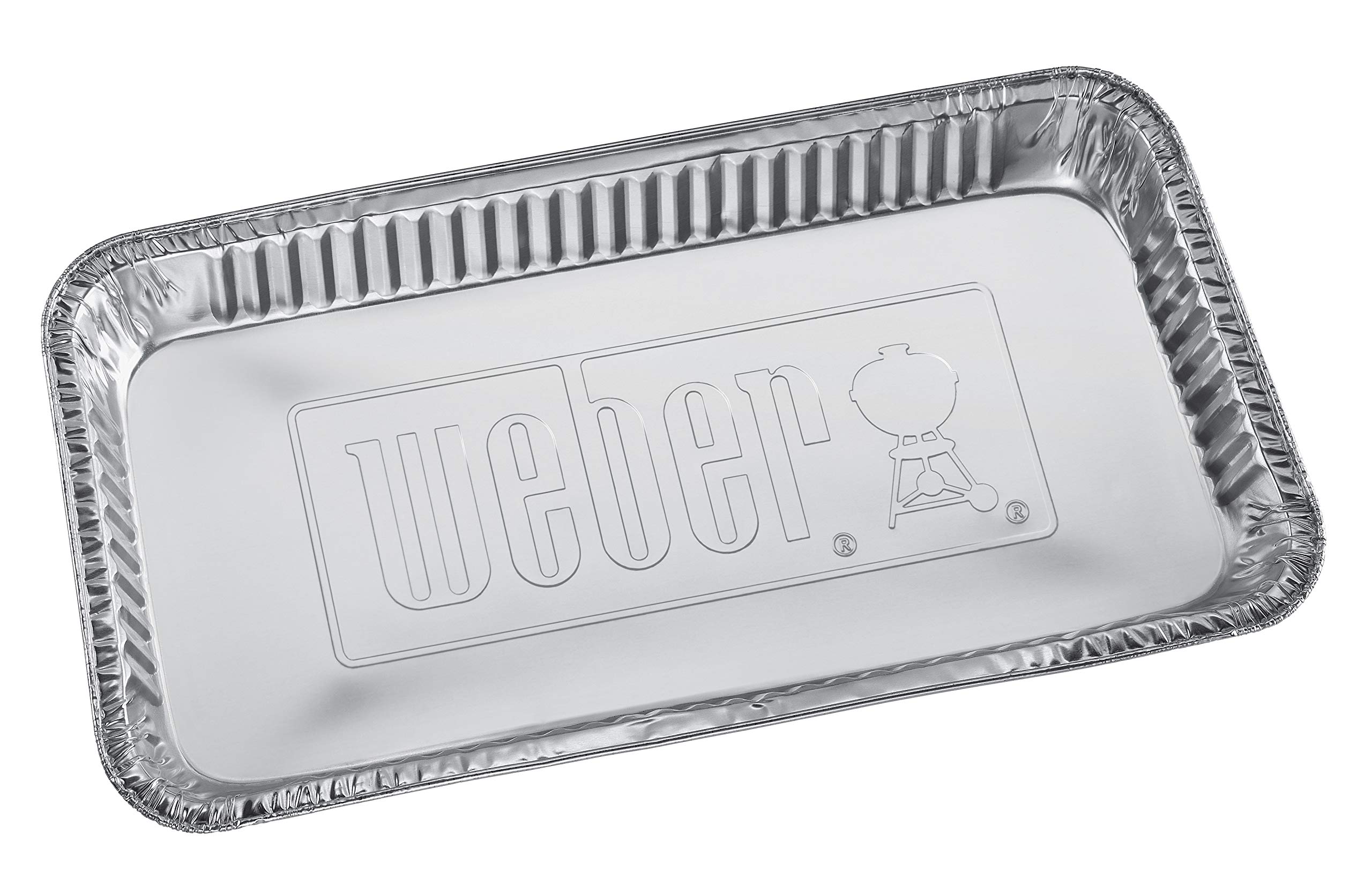 Weber Alu-Tropfschale - XL (42 x 21 x 4 cm), 5 Stück, für Holzkohlegrills ab Ø 57cm, aus Aluminium, zum Auffangen von Säften, ideal für indirektes Grillen, BBQ - Silber (6454) Extra Groß Angebot bei HelloDeals